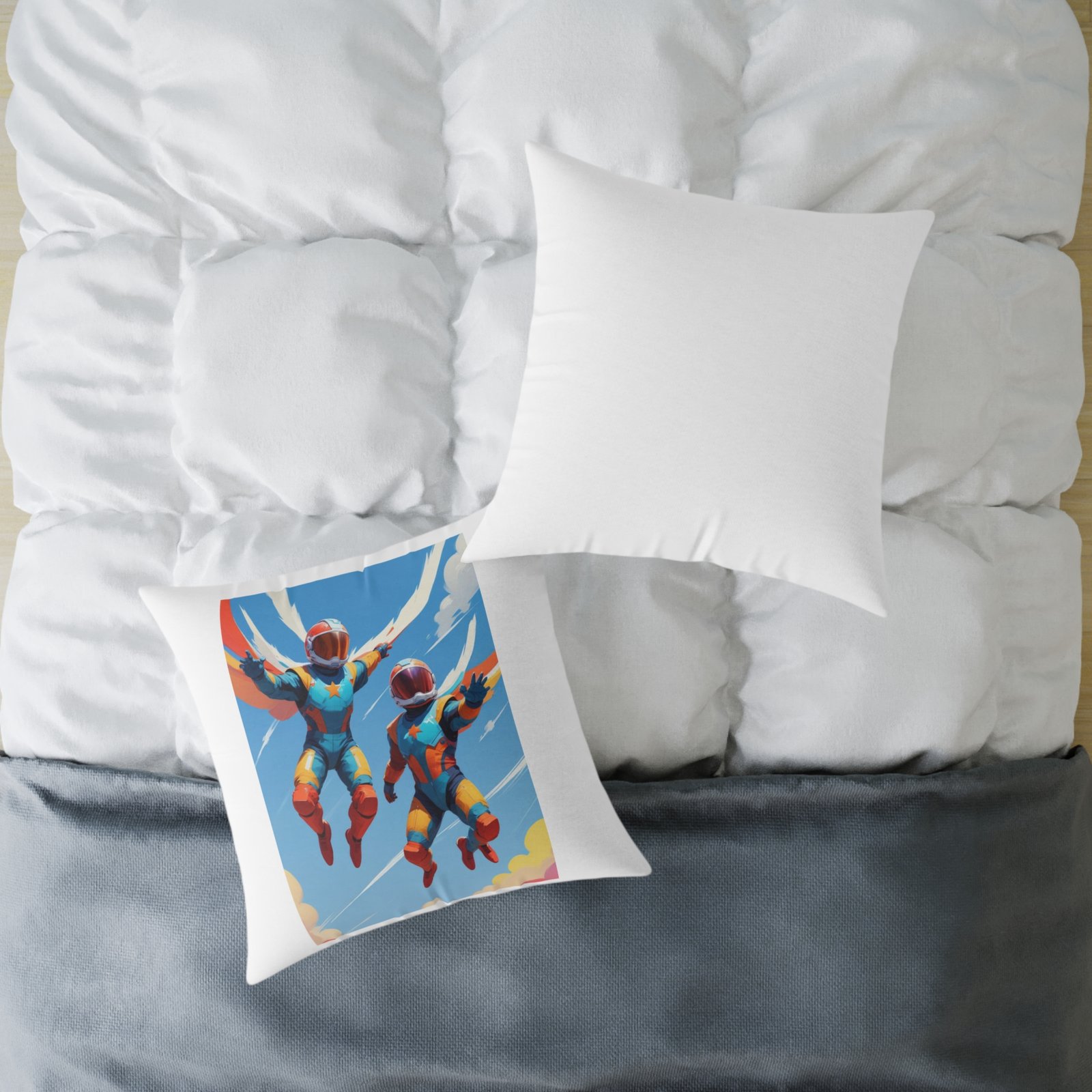 Parachuters Square Poly Canvas Pillow - Image 16