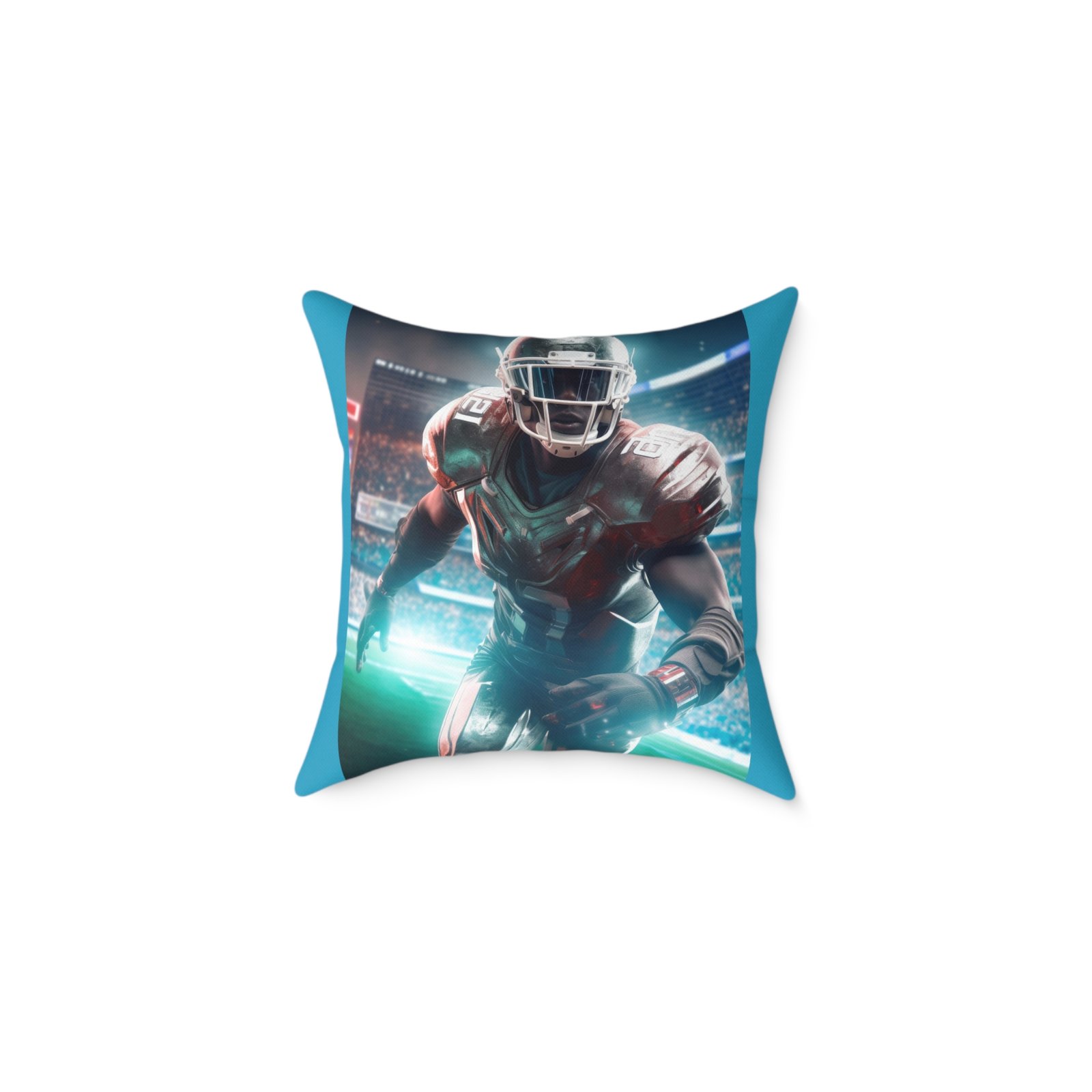American Football Square Poly Canvas Pillow - Image 5
