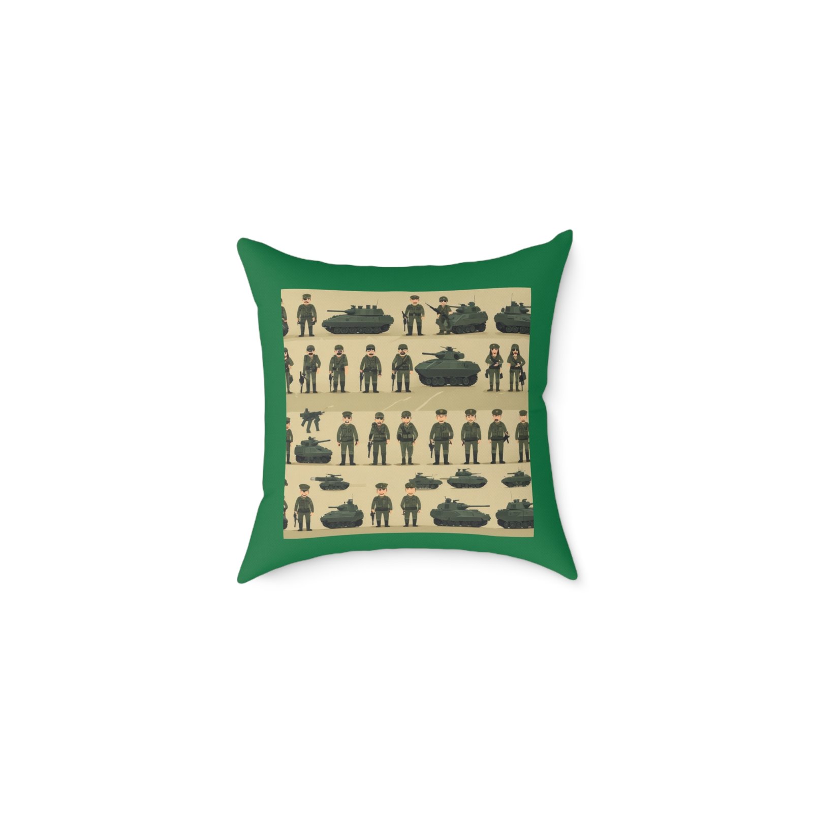 Army Square Poly Canvas Pillow