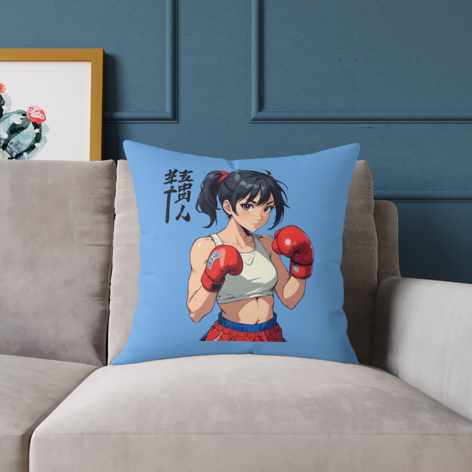 Boxing Square Poly Canvas Pillow - Image 11