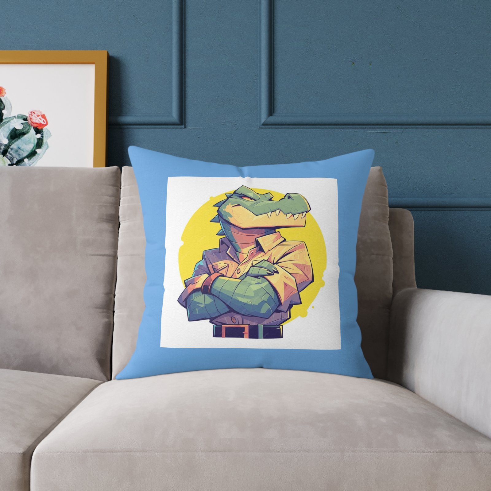 Dinassaur Square Poly Canvas Pillow - Image 11
