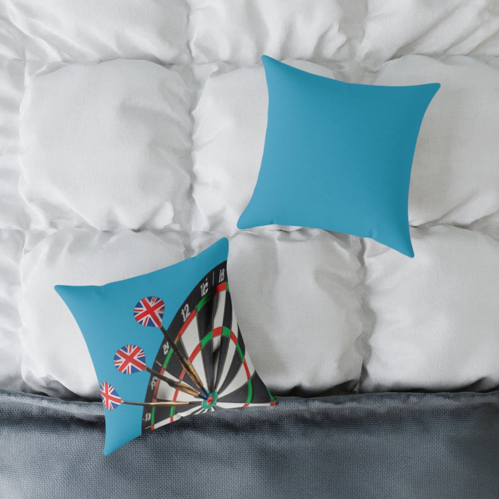 Darts Design Square Poly Canvas Pillow - Image 4