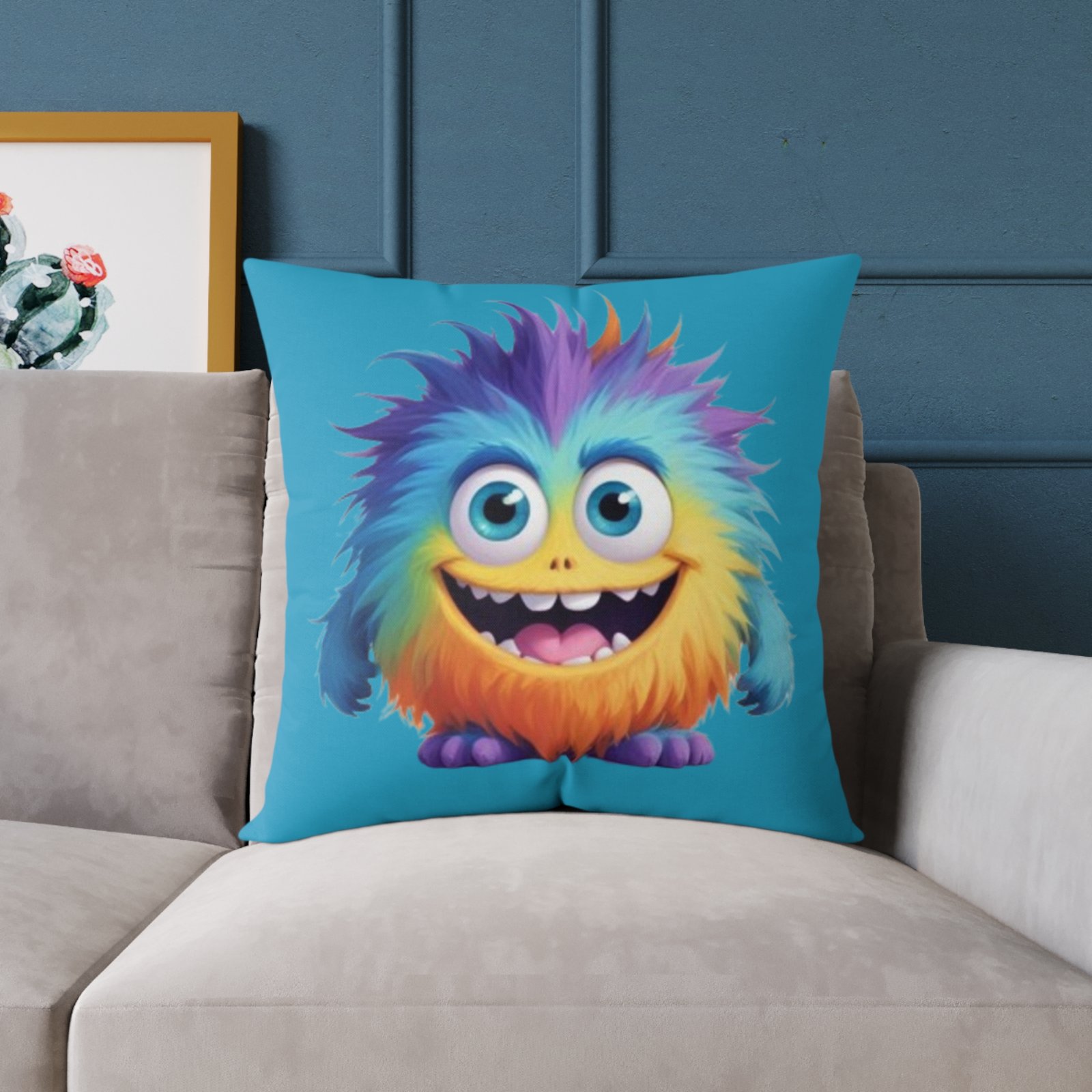 Funny Monster Square Poly Canvas Pillow - Image 15