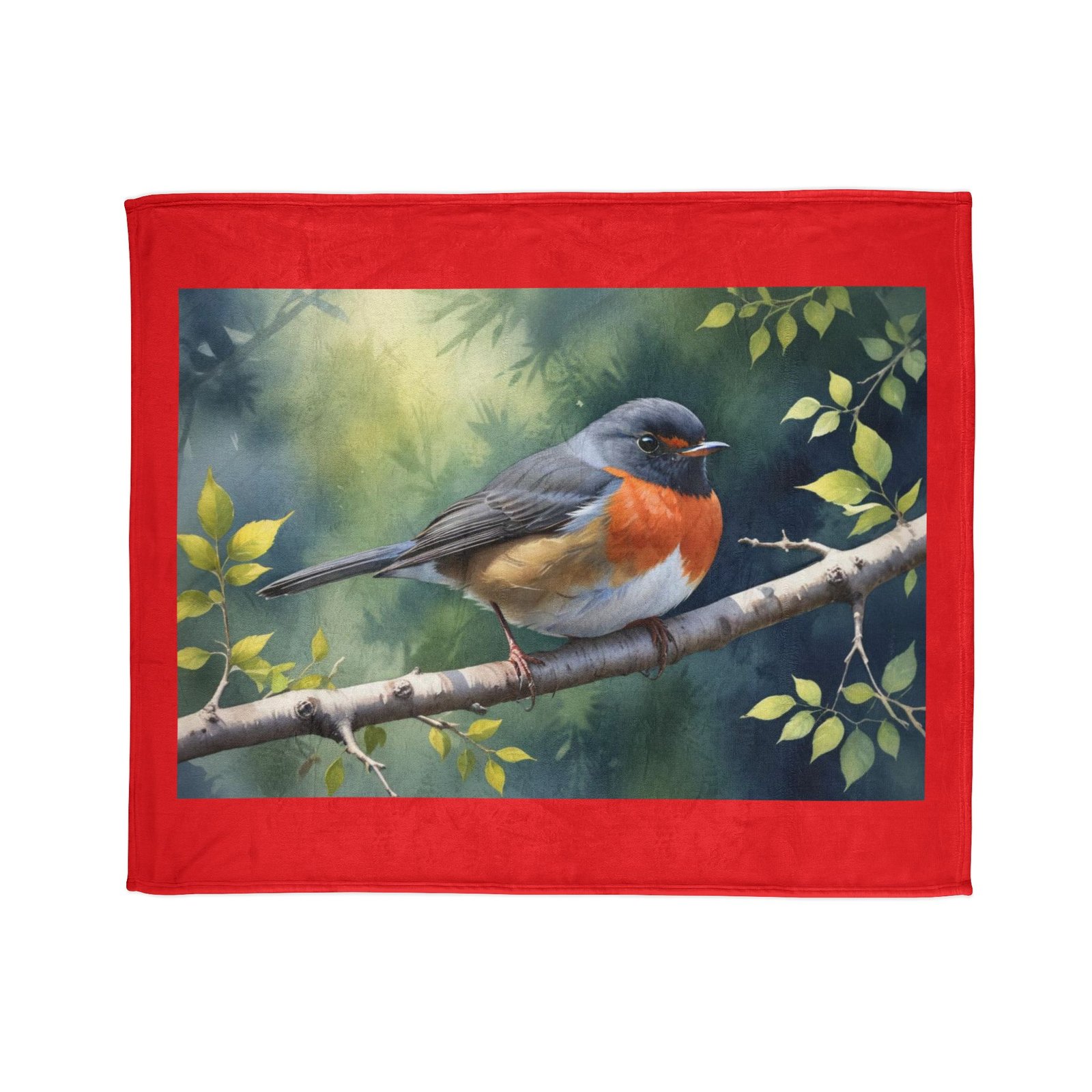 Robin Red Breast Soft Polyester Blanket - Image 5