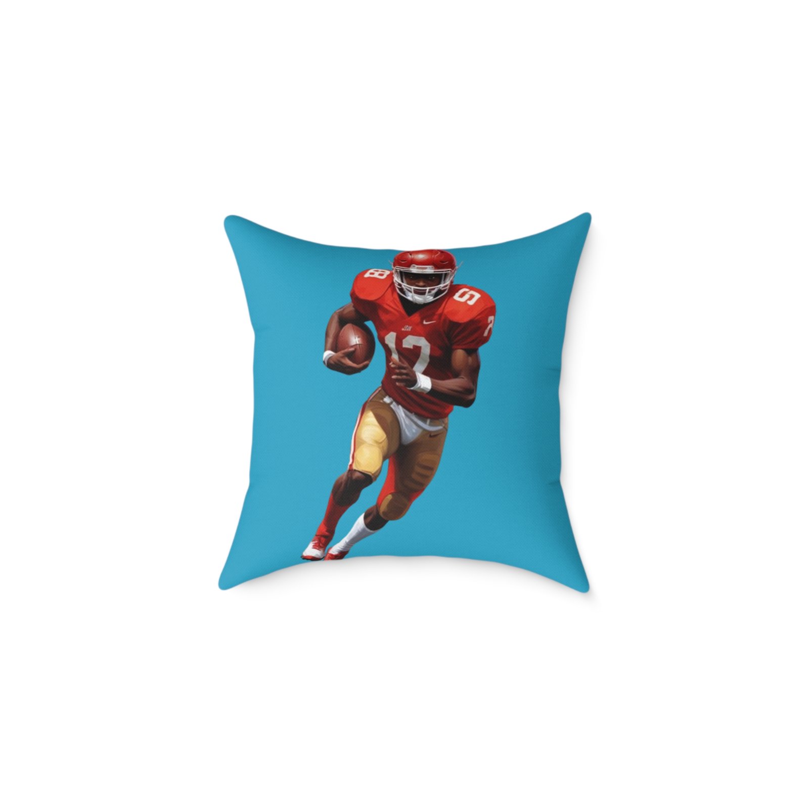 American Football Square Poly Canvas Pillow - Image 5