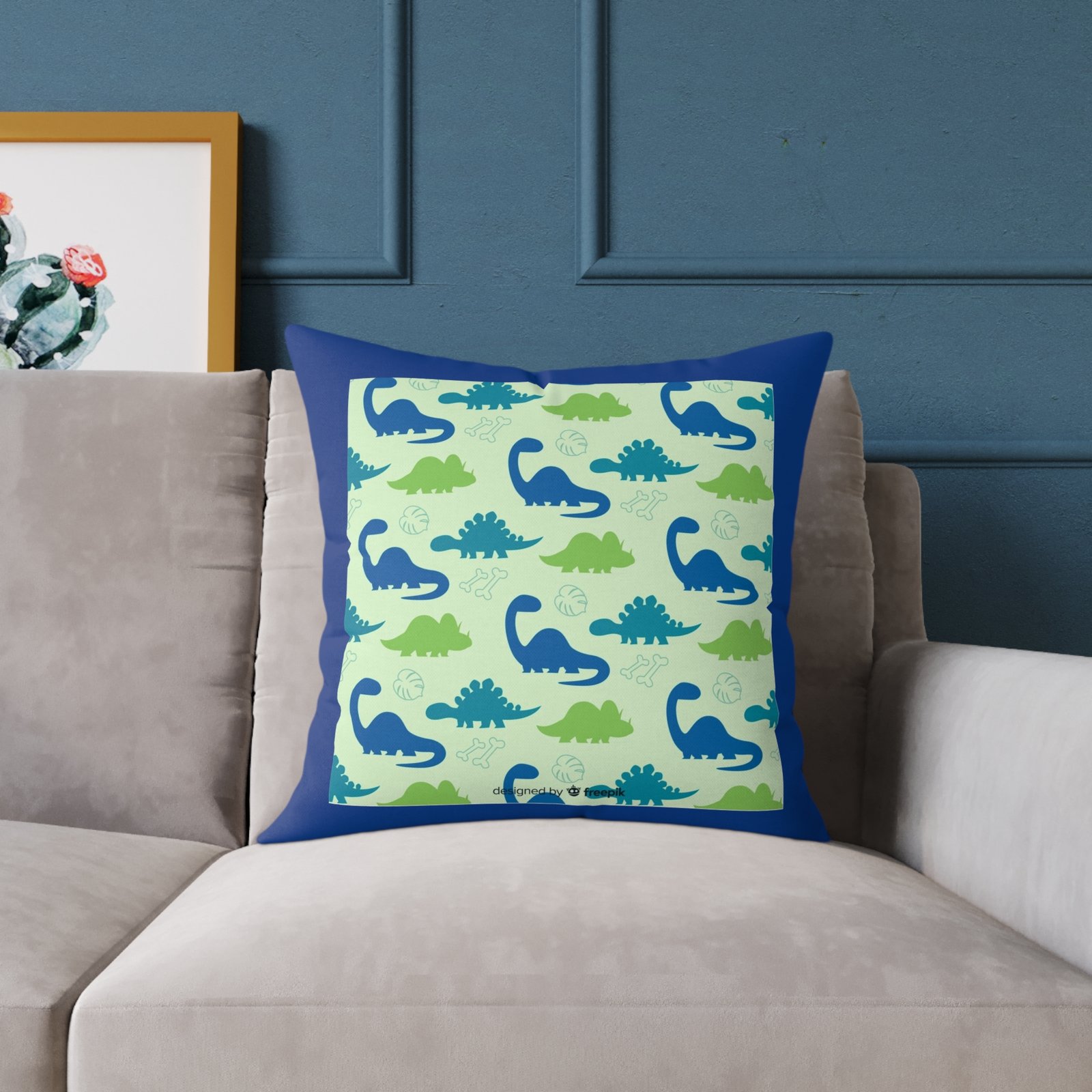 Dinassaur Square Poly Canvas Pillow - Image 11