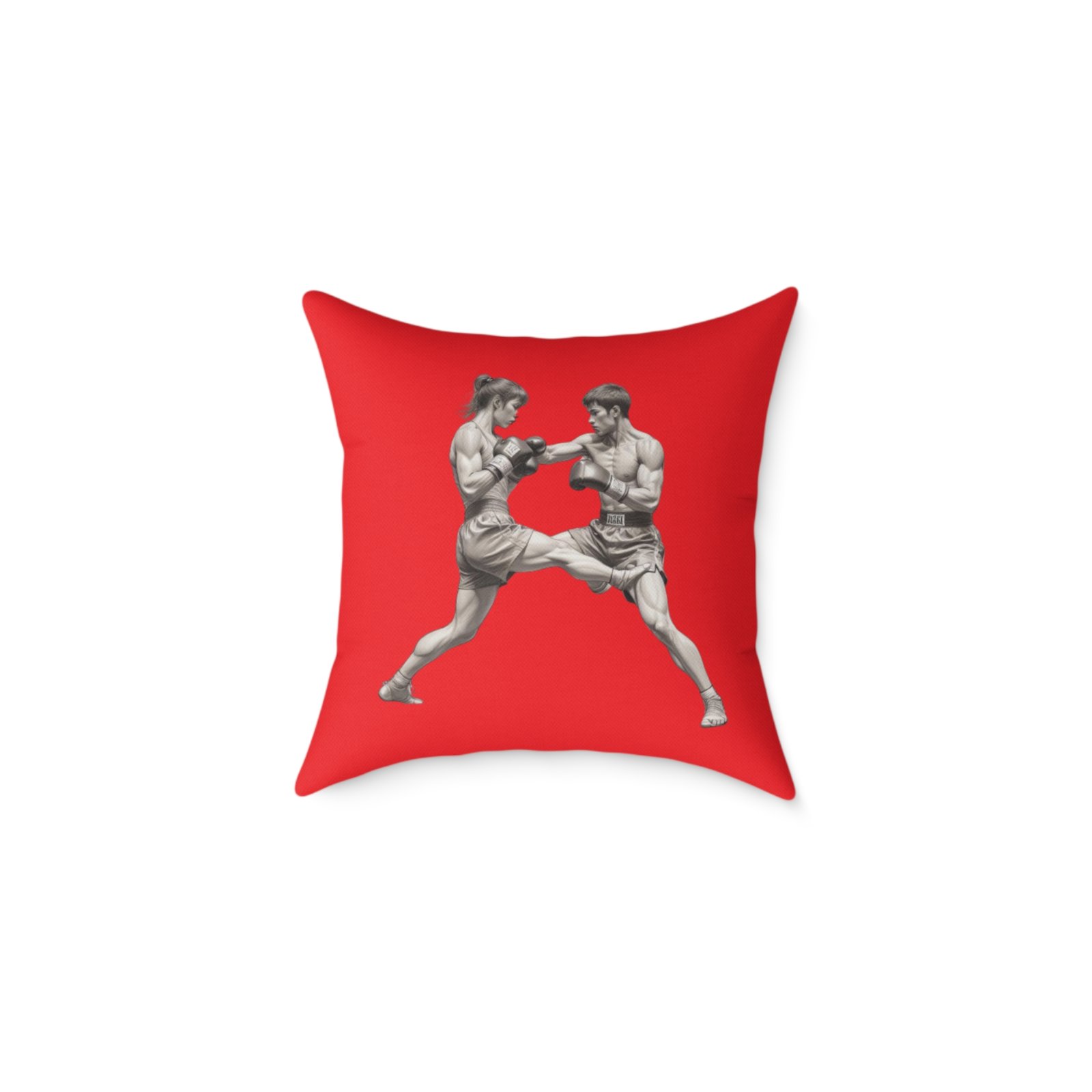 Kickboxing Square Poly Canvas Pillow - Image 5