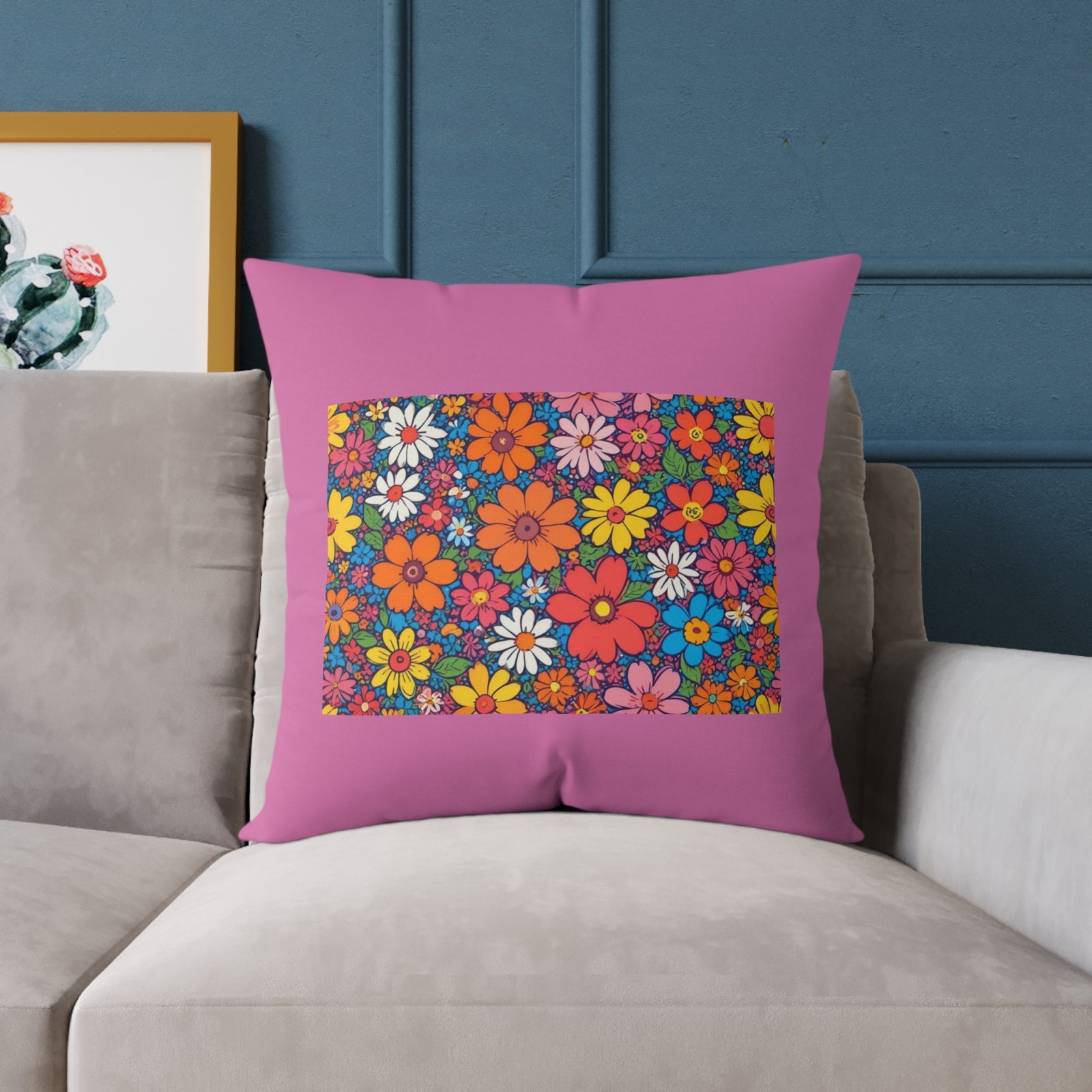 Psychadelic Square Poly Canvas Pillow - Image 15