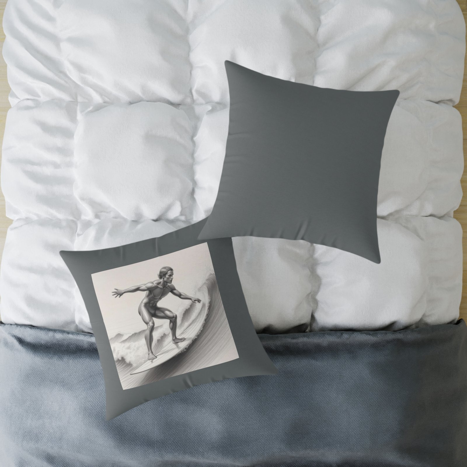 Surfing Square Poly Canvas Pillow - Image 16