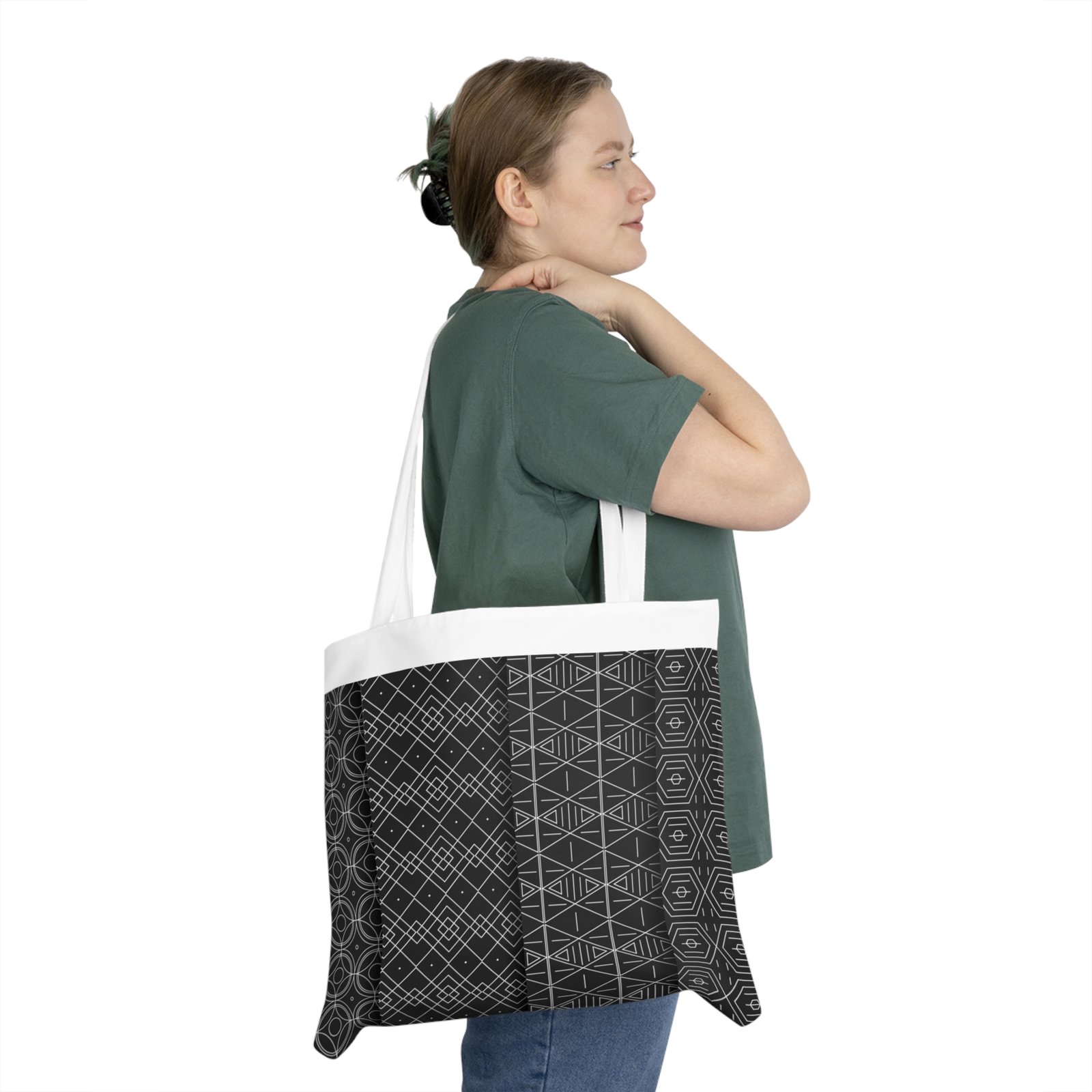 Pattern Shoulder Tote Bag (AOP) - Image 3