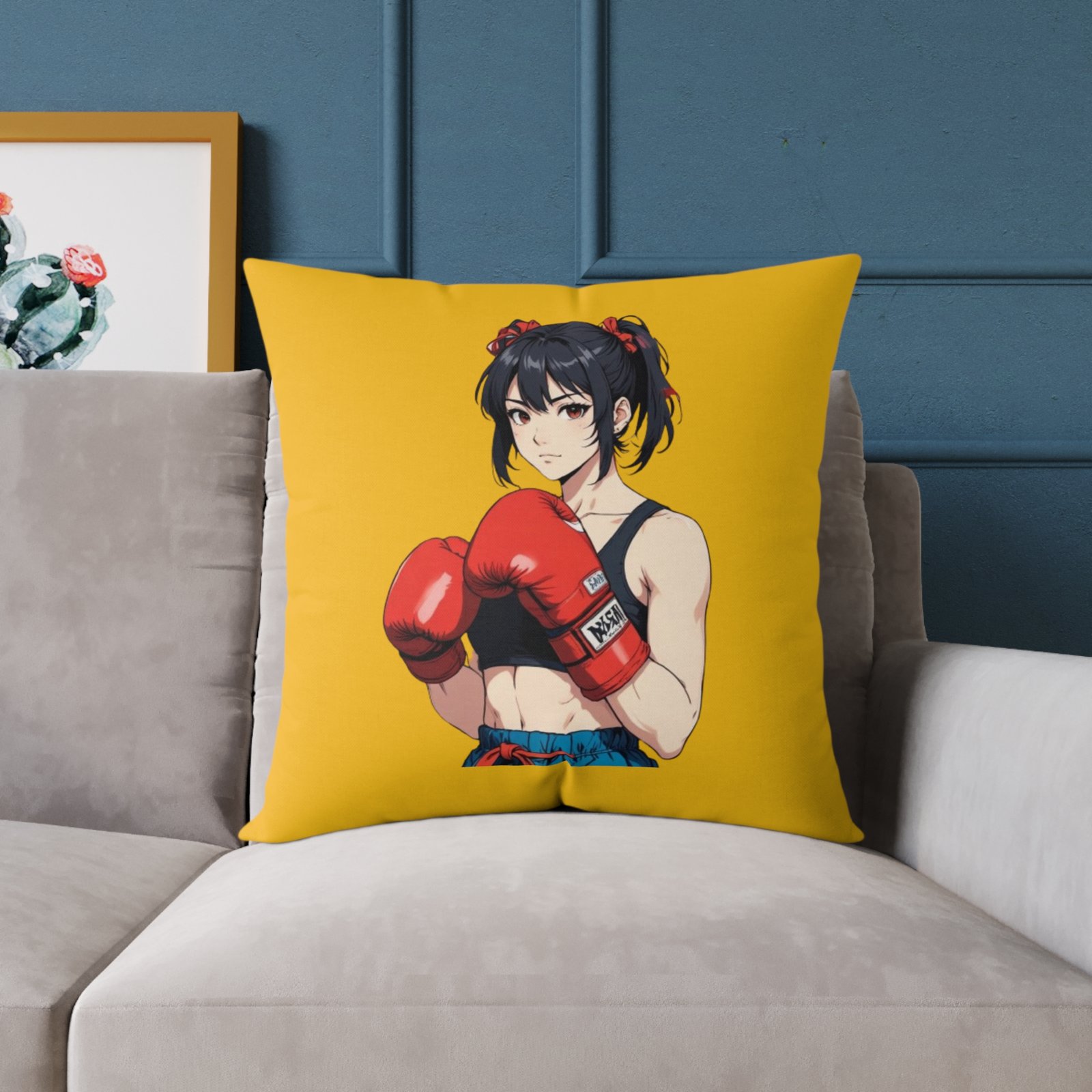 Boxing Square Poly Canvas Pillow - Image 15