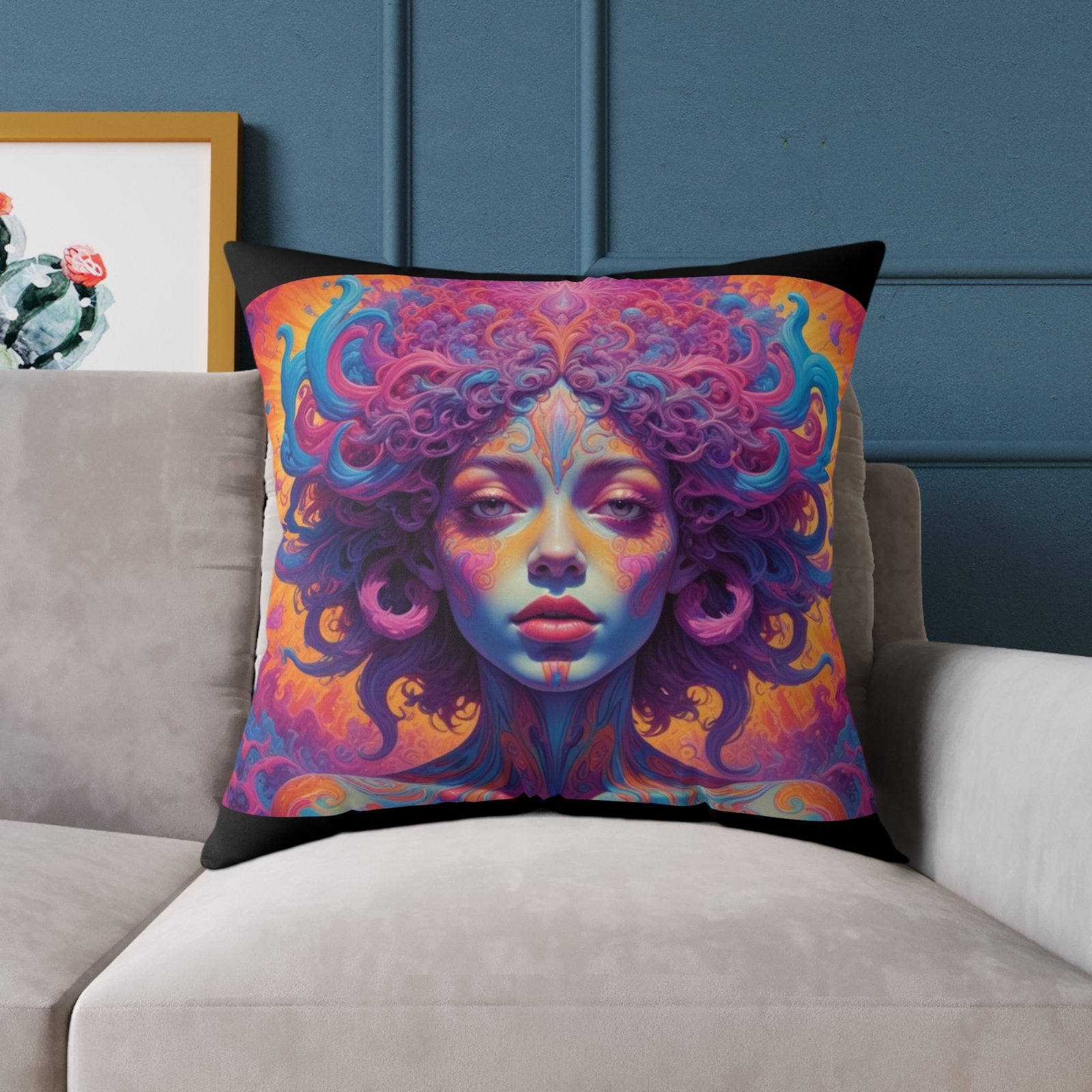 Psychadelic Square Poly Canvas Pillow - Image 19