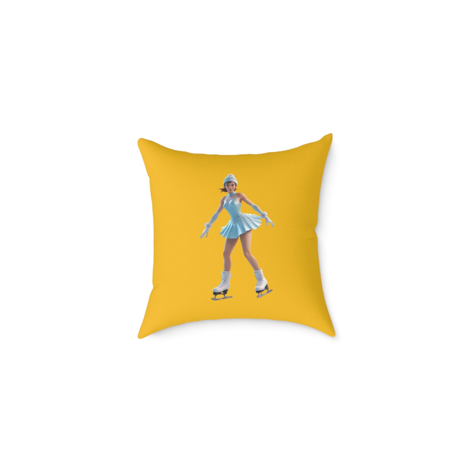 Ice Skating Square Poly Canvas Pillow