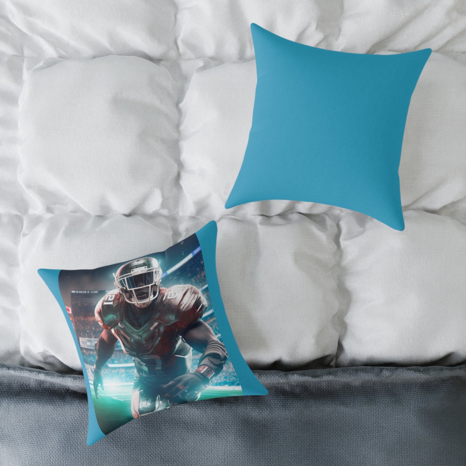 American Football Square Poly Canvas Pillow - Image 8
