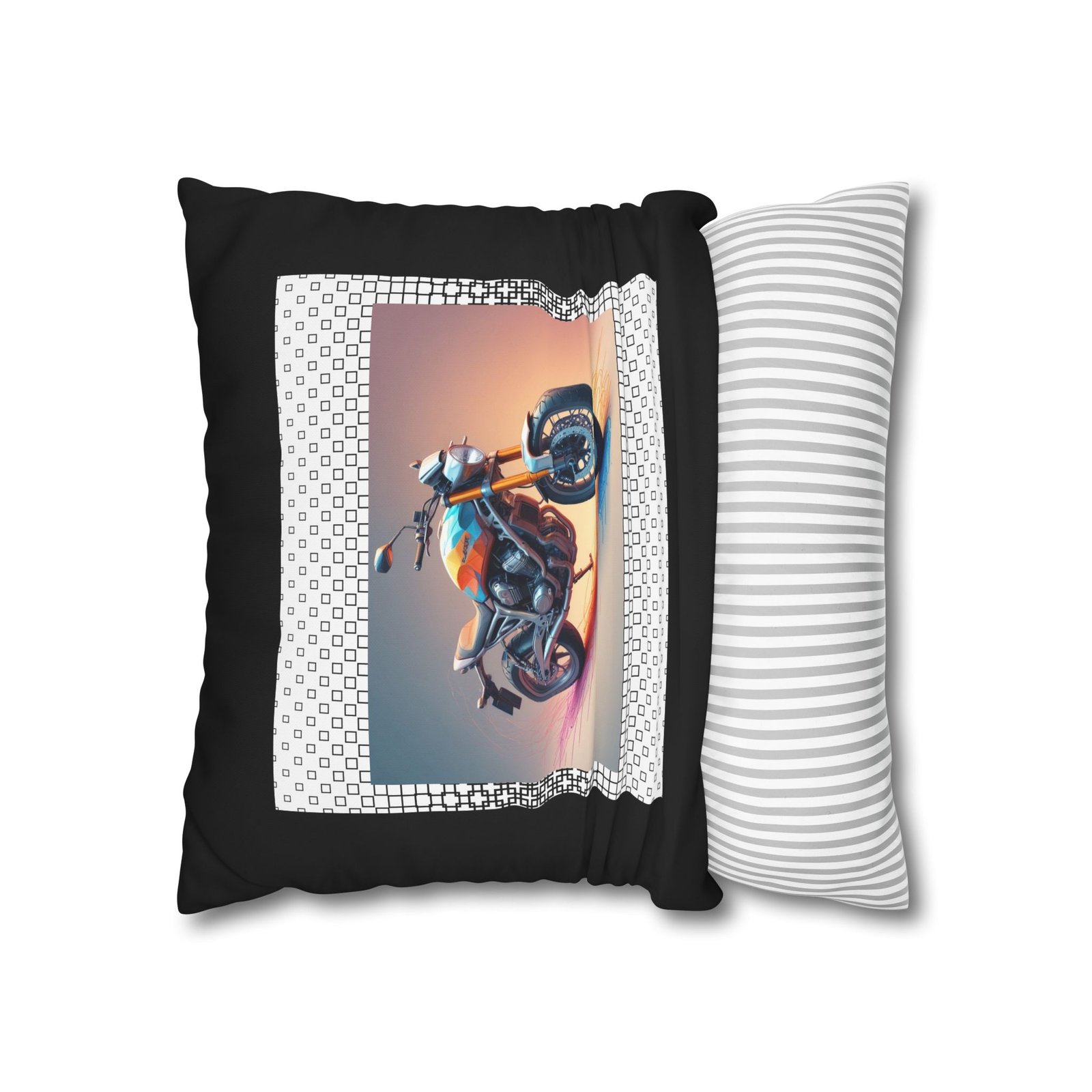 Scrambling Bikes Square Poly Canvas Pillowcase - Image 6