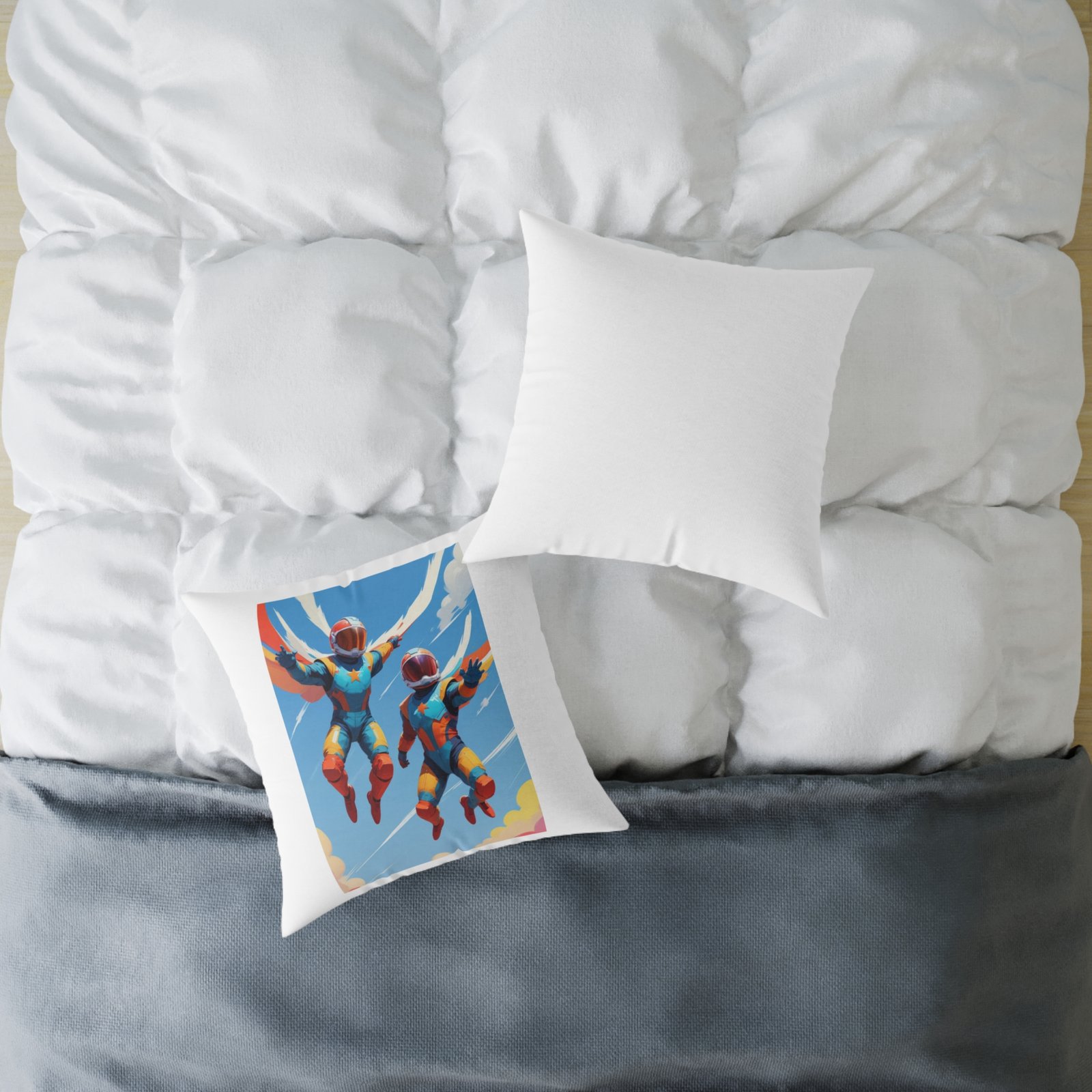 Parachuters Square Poly Canvas Pillow - Image 12