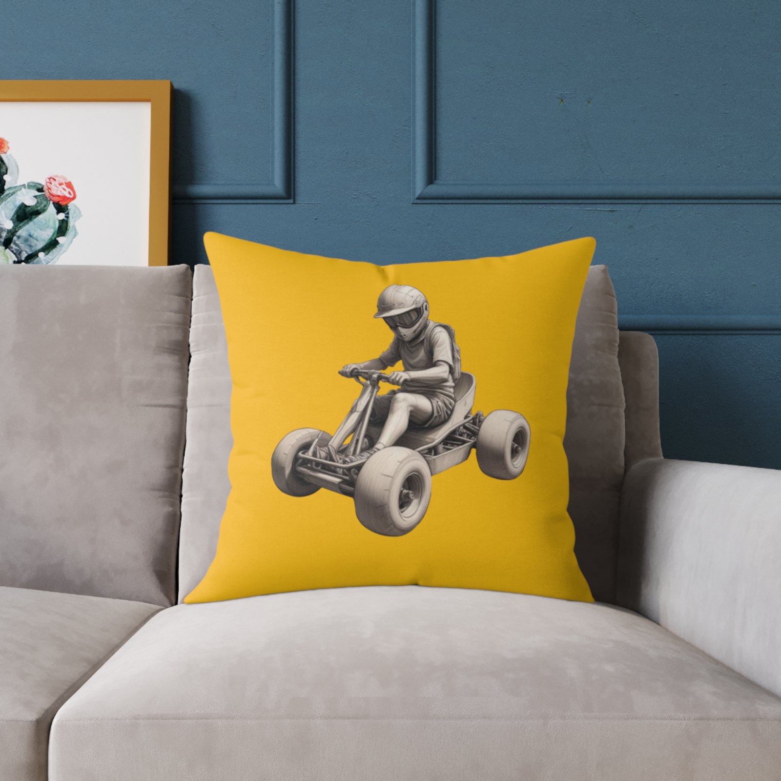 Go Karting Square Poly Canvas Pillow - Image 11