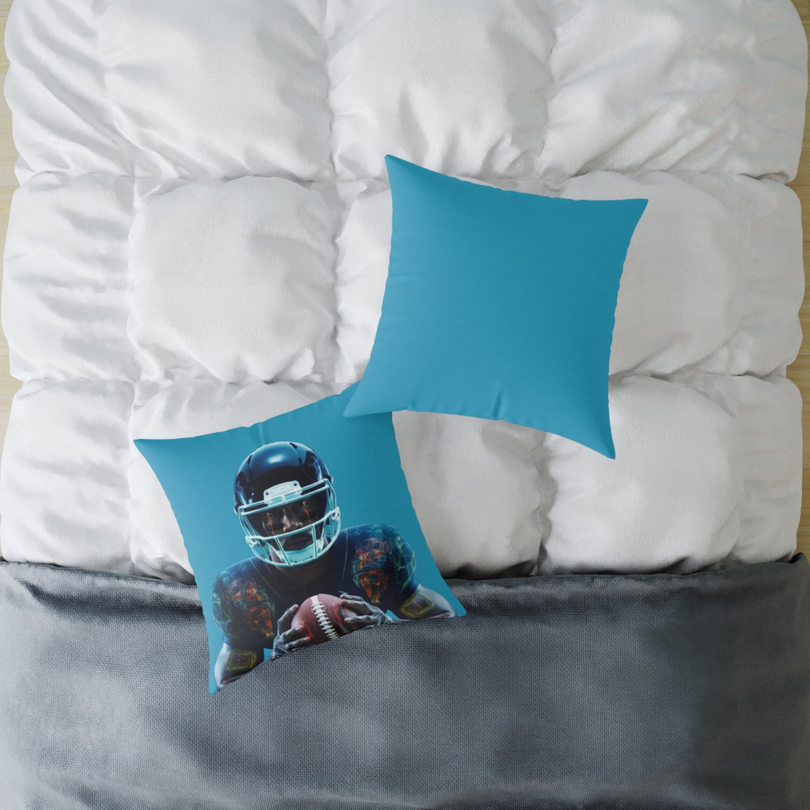 American Football Square Poly Canvas Pillow - Image 12