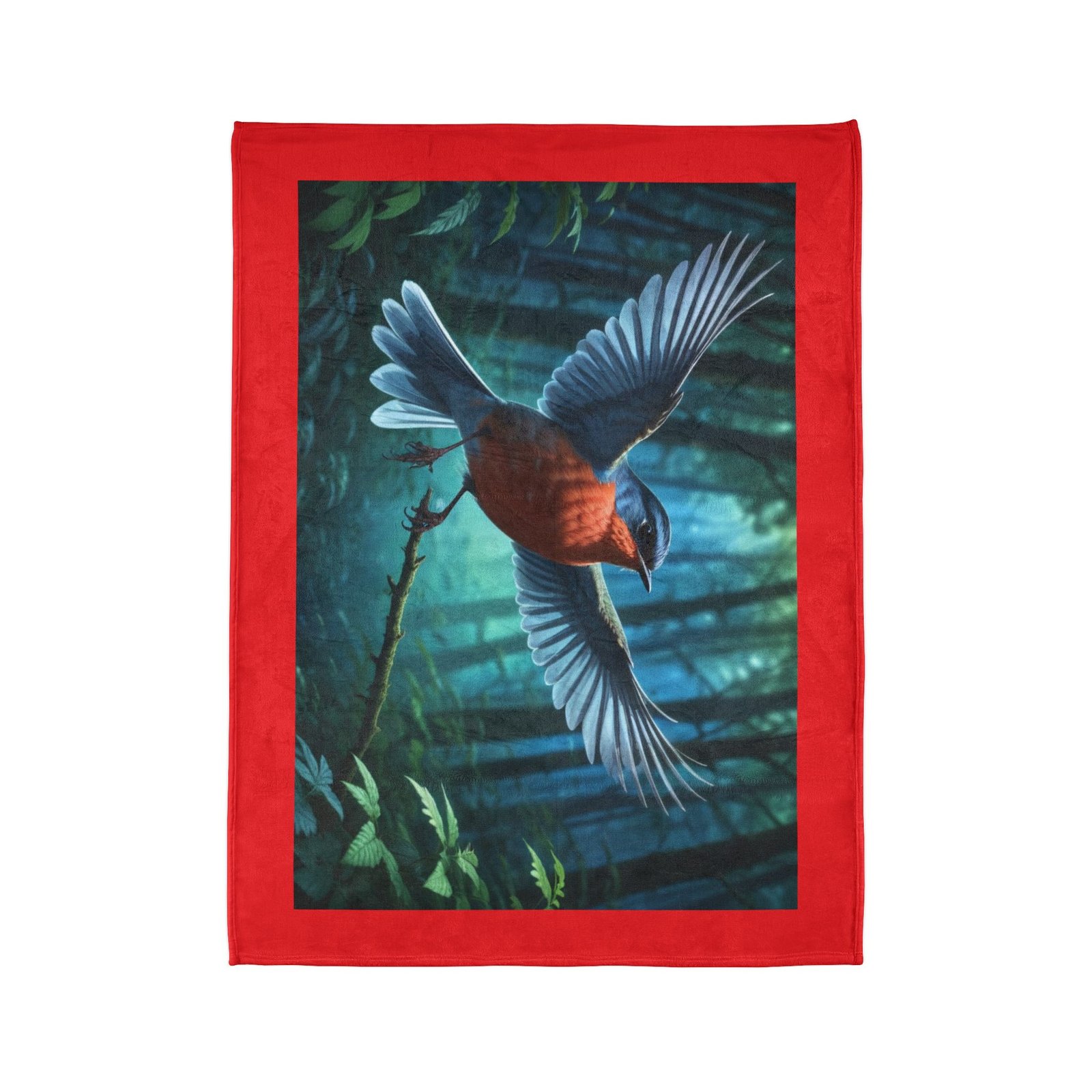 Robin Red Breast Soft Polyester Blanket - Image 10