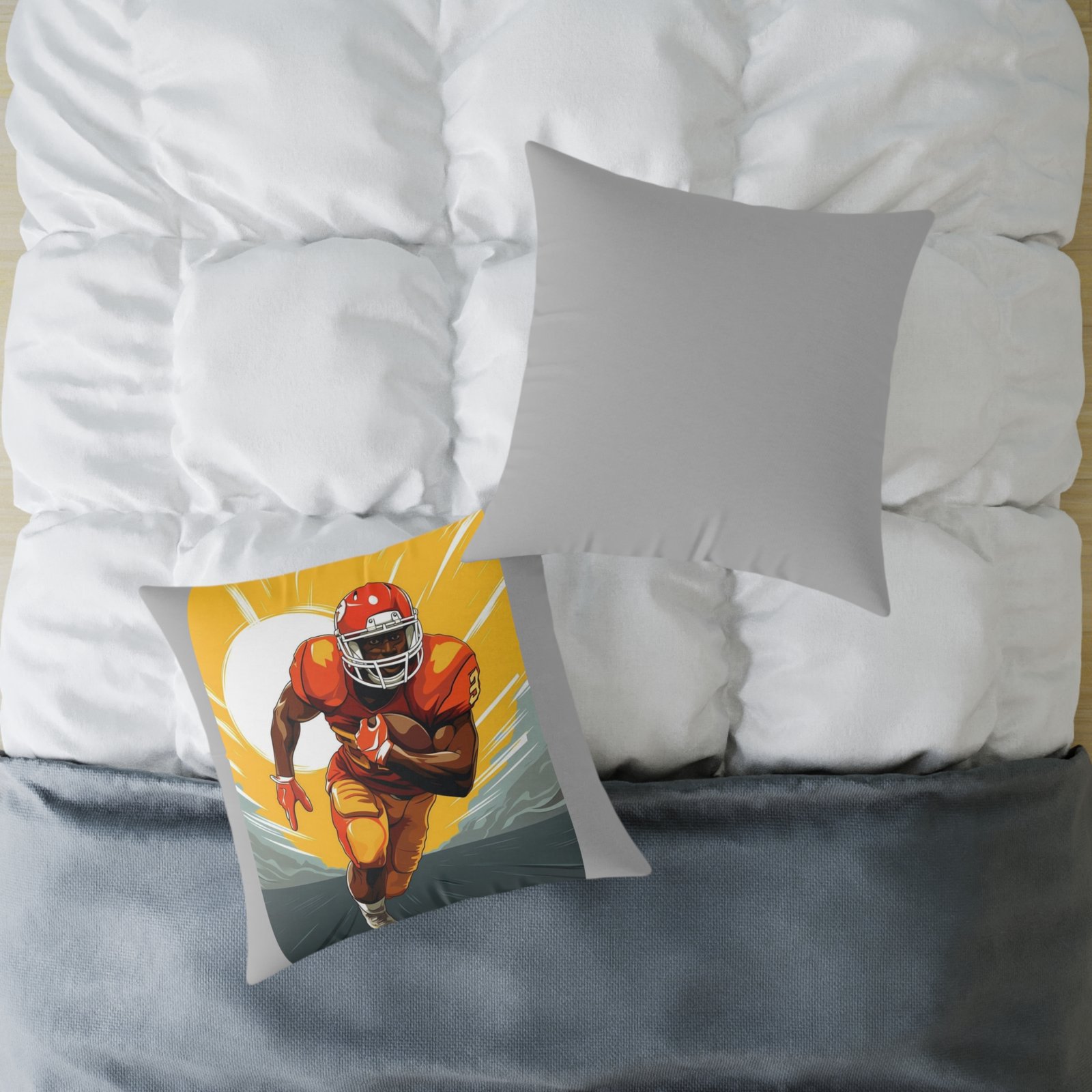 American Football Square Poly Canvas Pillow - Image 16