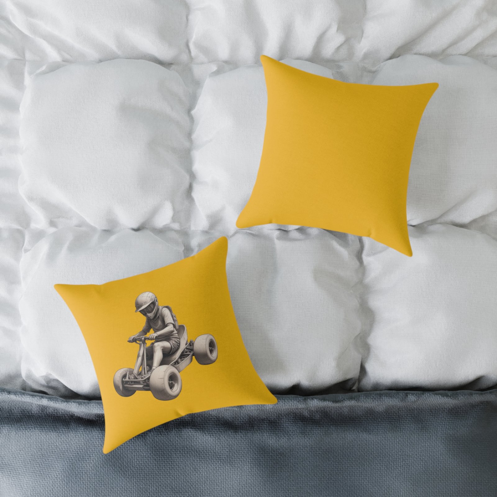 Go Karting Square Poly Canvas Pillow - Image 4