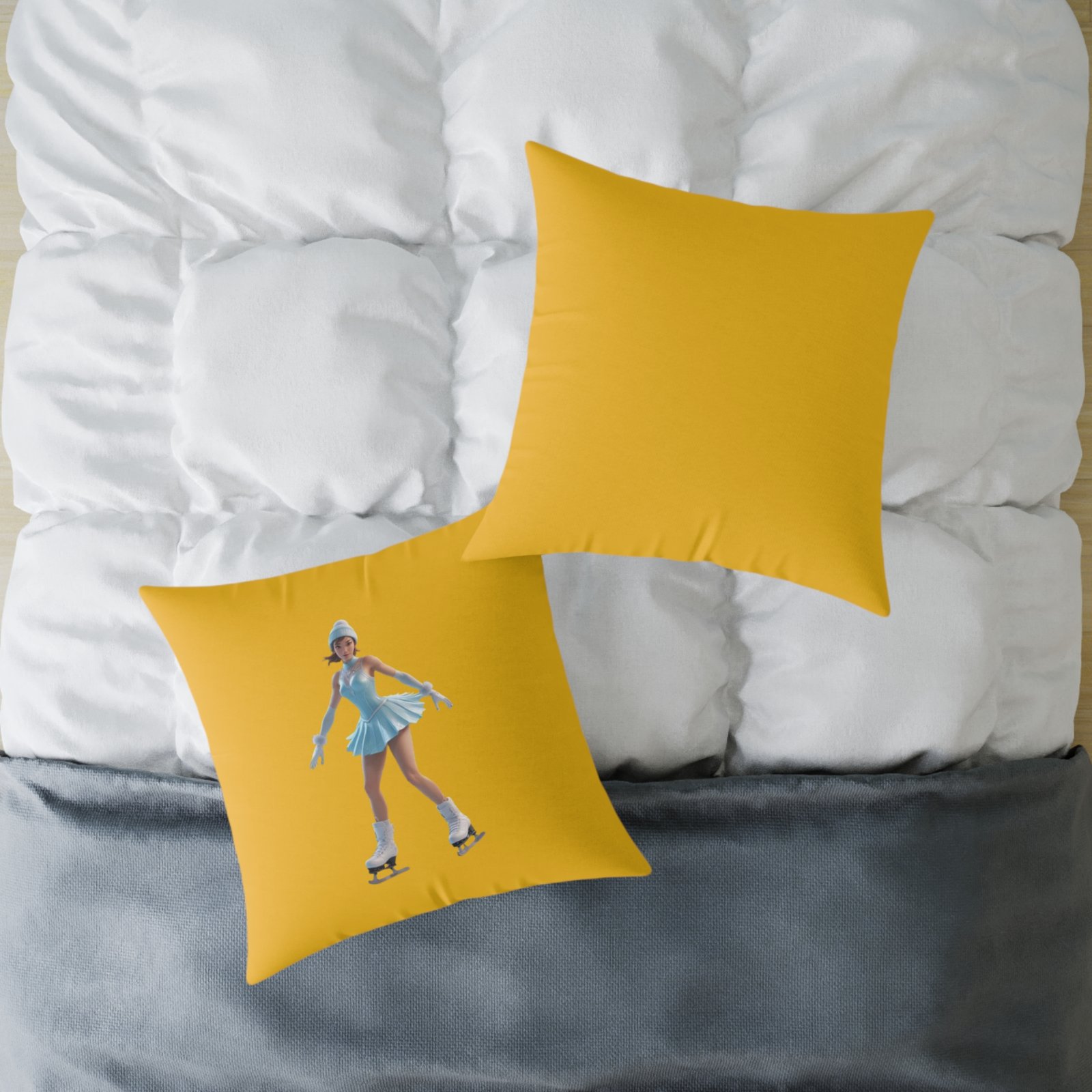 Ice Skating Square Poly Canvas Pillow - Image 16