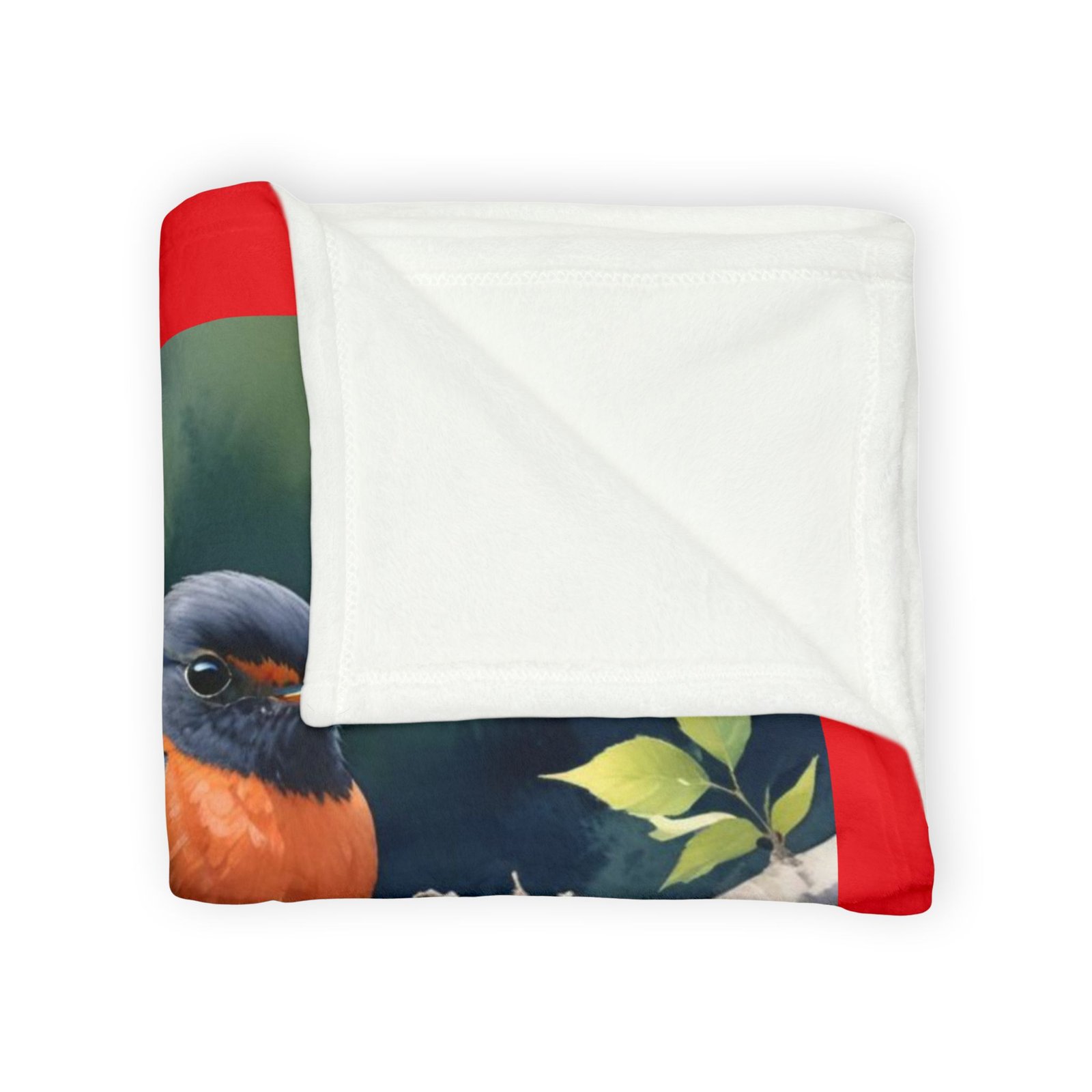Robin Red Breast Soft Polyester Blanket - Image 3