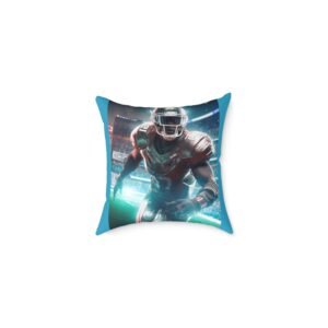 American Football Square Poly Canvas Pillow
