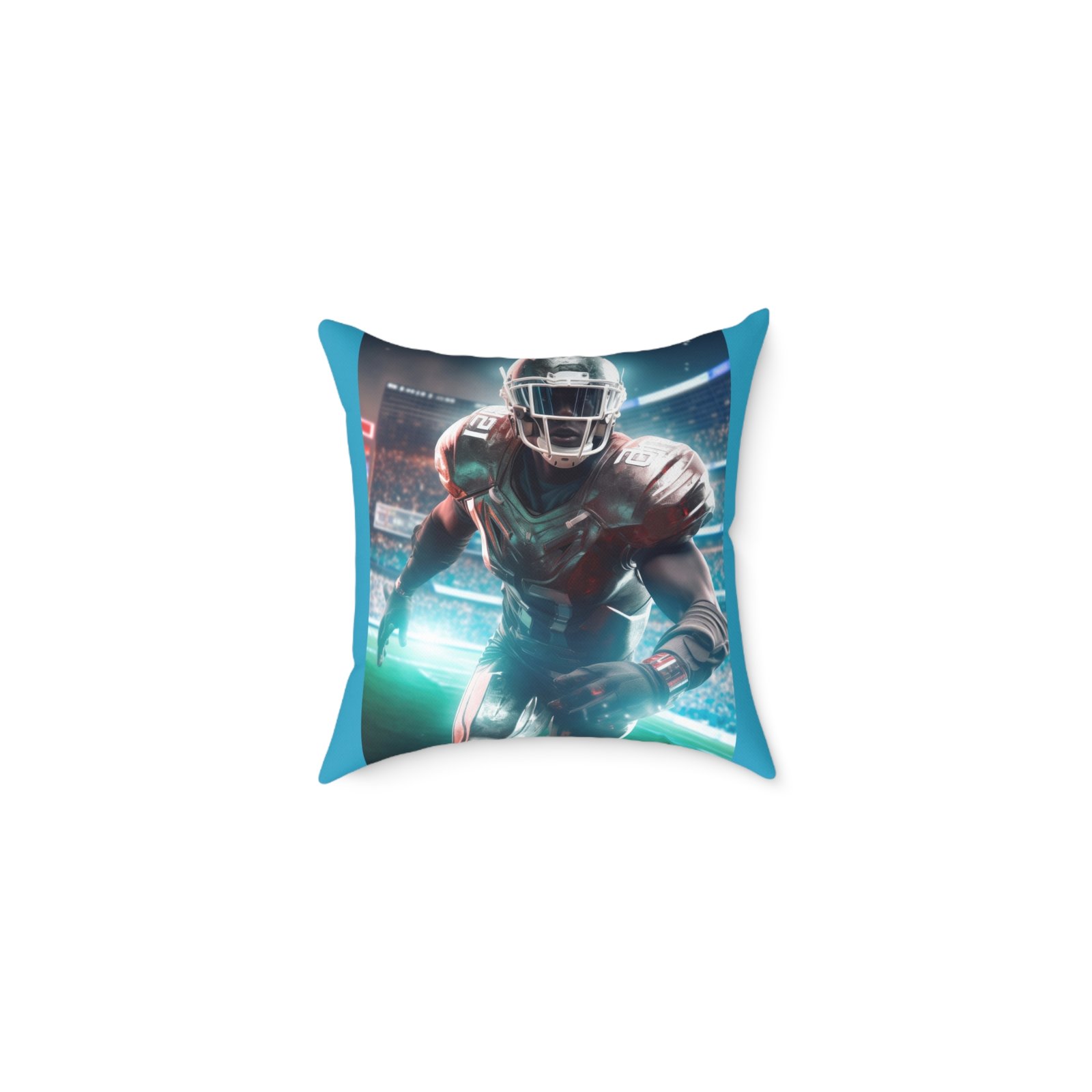 American Football Square Poly Canvas Pillow