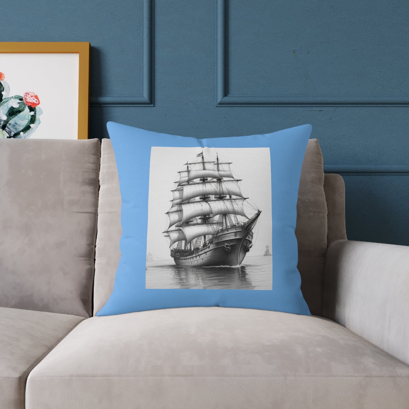 Ship Square Poly Canvas Pillow - Image 11