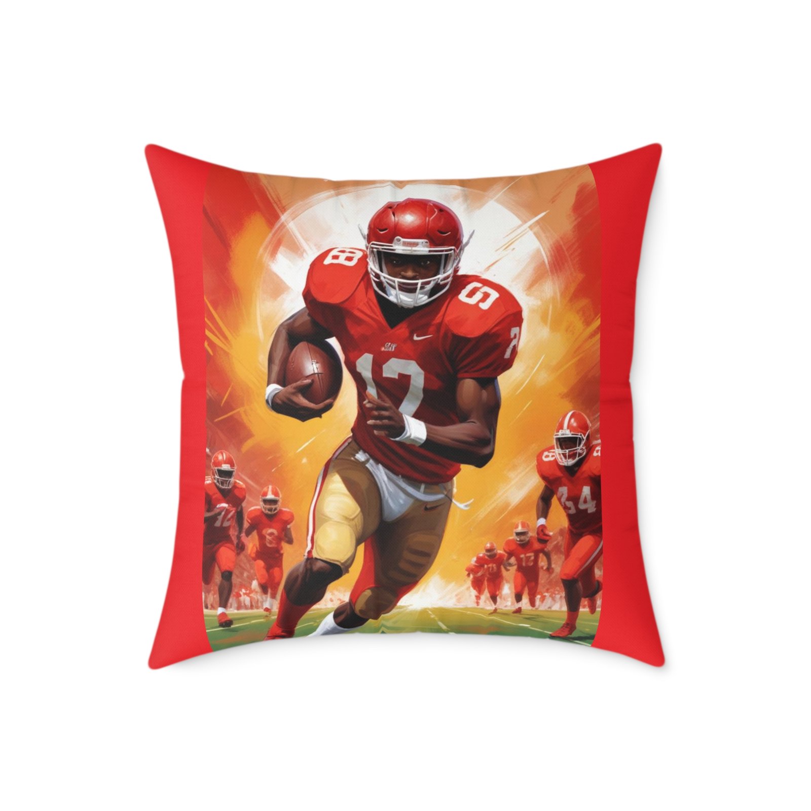 American Football Square Poly Canvas Pillow - Image 13