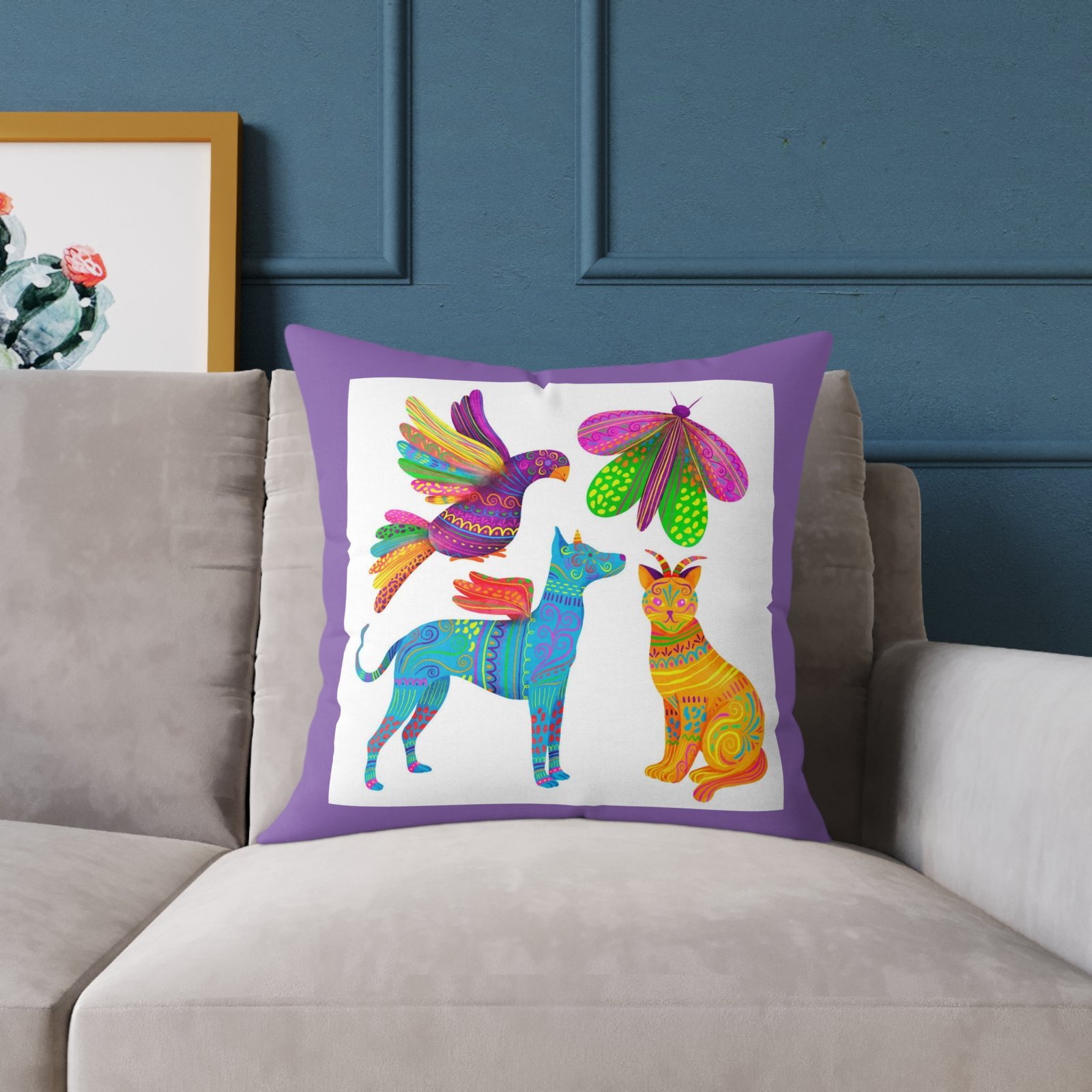 Mexico Square Poly Canvas Pillow - Image 11
