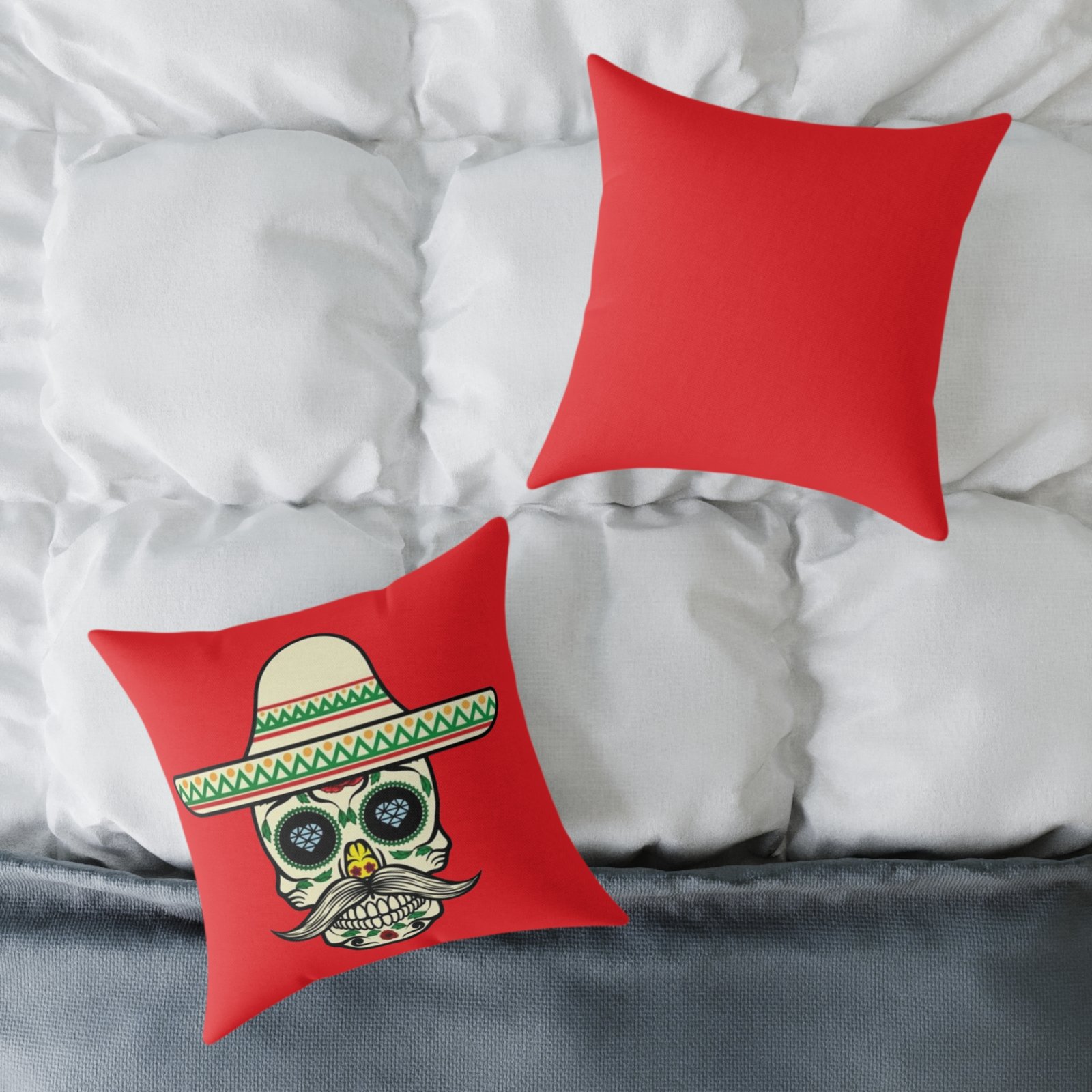 Mexican Tattoo Square Poly Canvas Pillow - Image 8