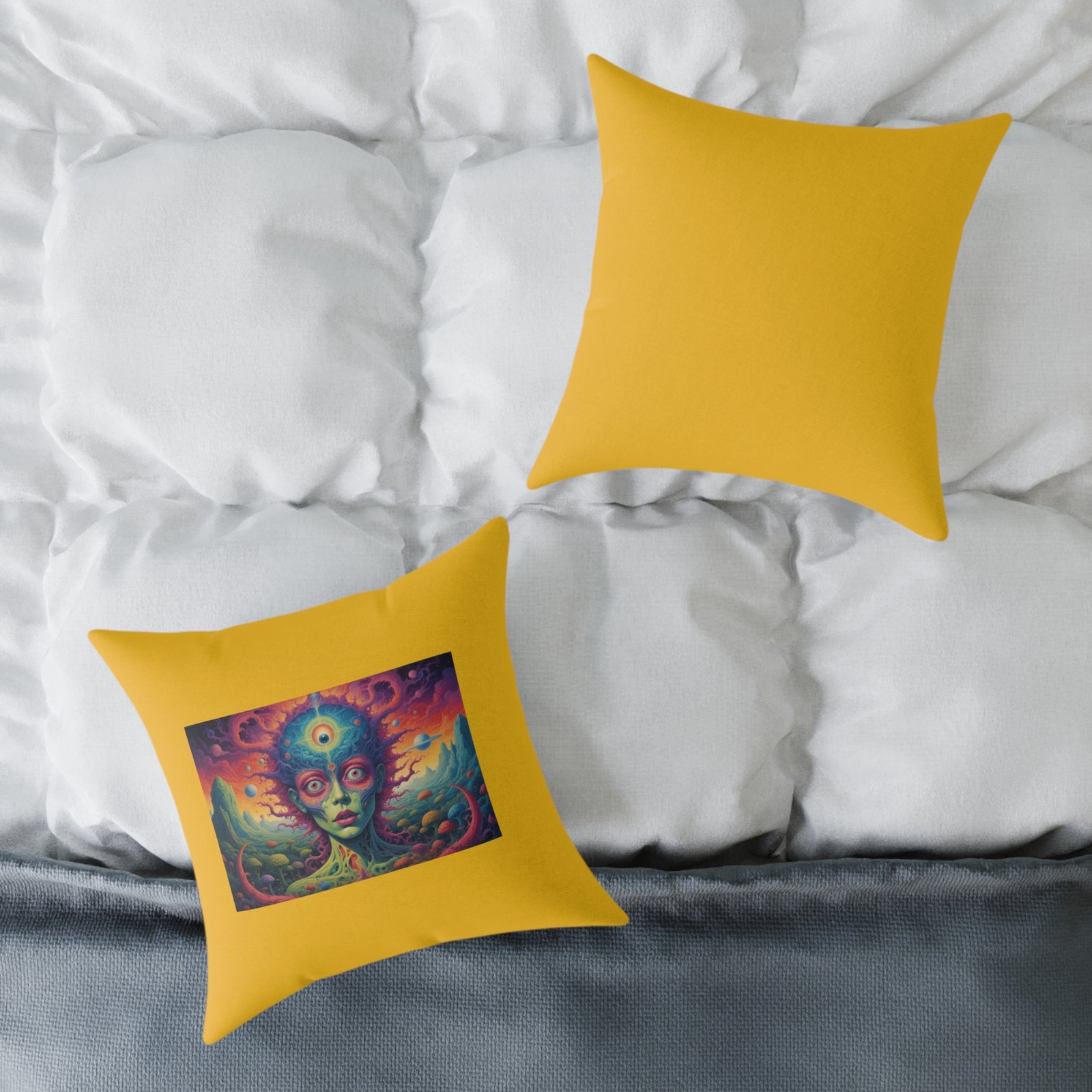 Psychadelic Square Poly Canvas Pillow - Image 8