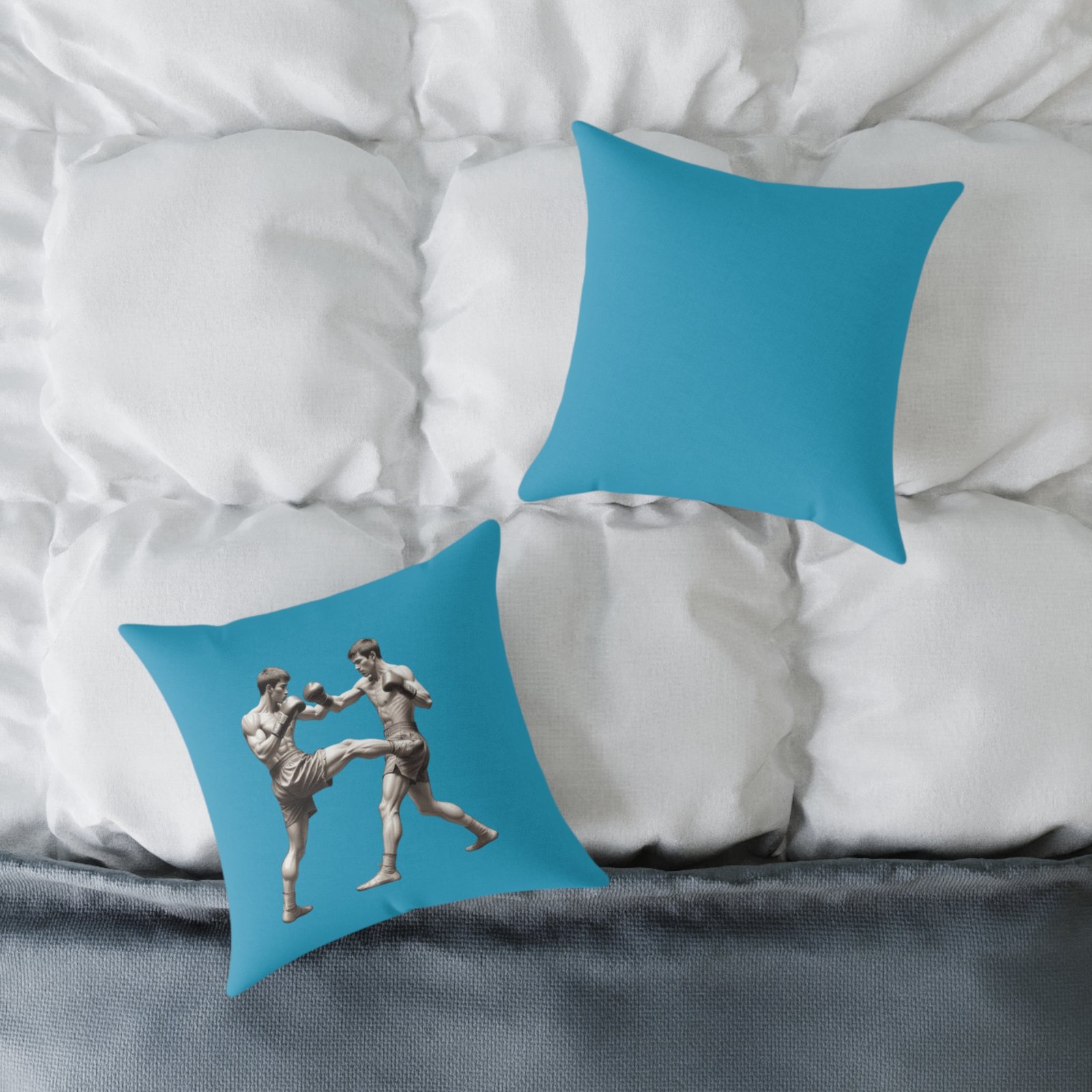Kickboxing Square Poly Canvas Pillow - Image 4