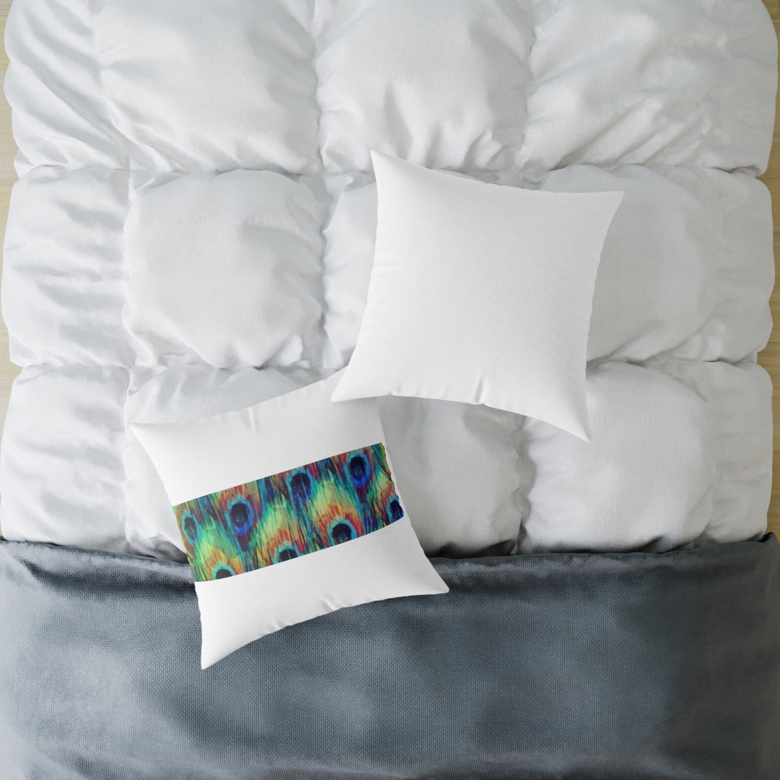 Pea cock Prin t Cushion G ift Square Poly Canvas Pillow Pea cock Prin t , G ift Cushion, Lounge Cushion, Bedroom Cushion, Cushion G ift , , - Image 12