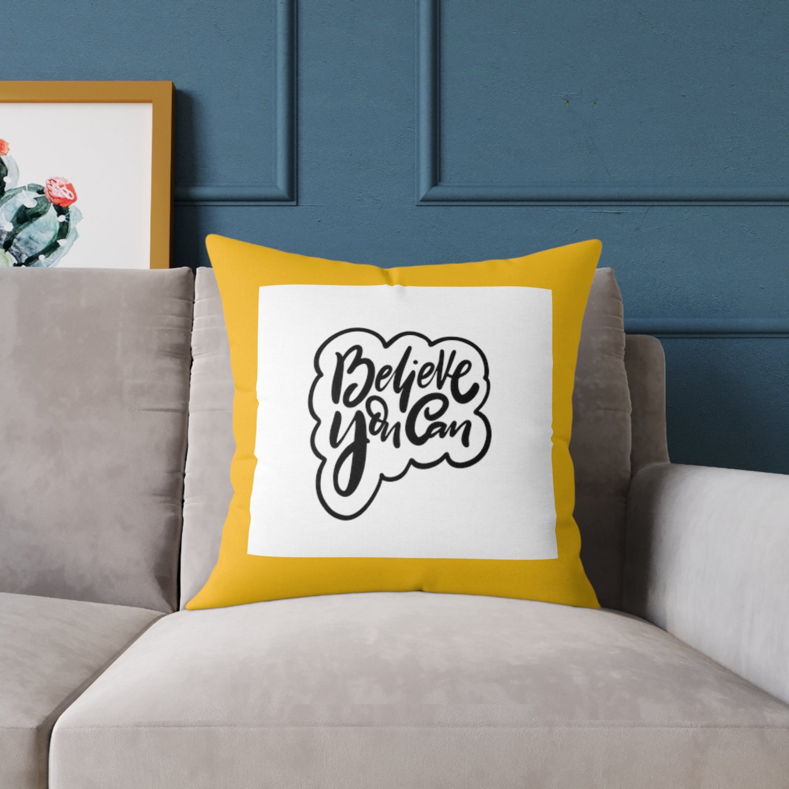 Believe You Can Square Poly Canvas Pillow - Image 11