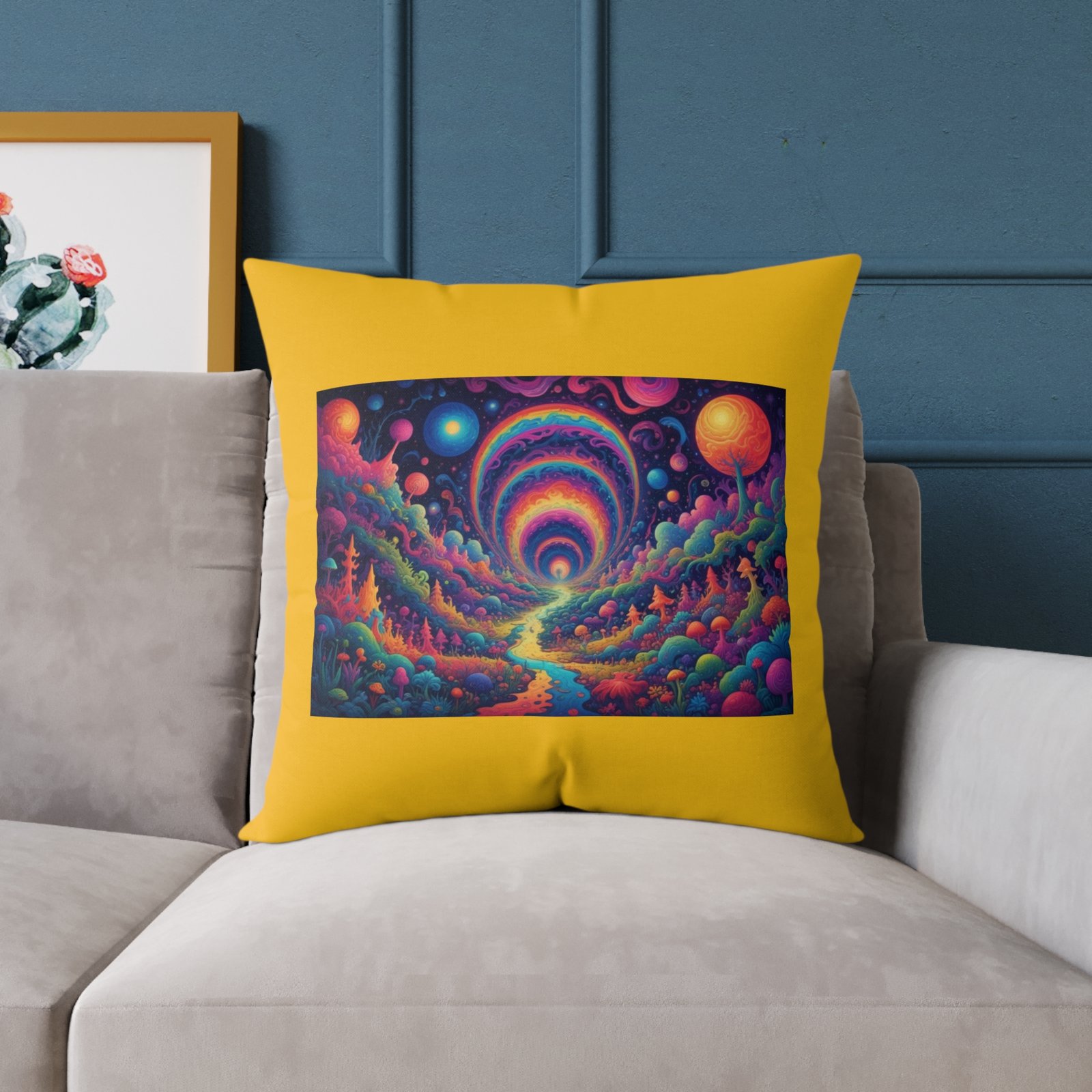 Psychadelic Square Poly Canvas Pillow - Image 15