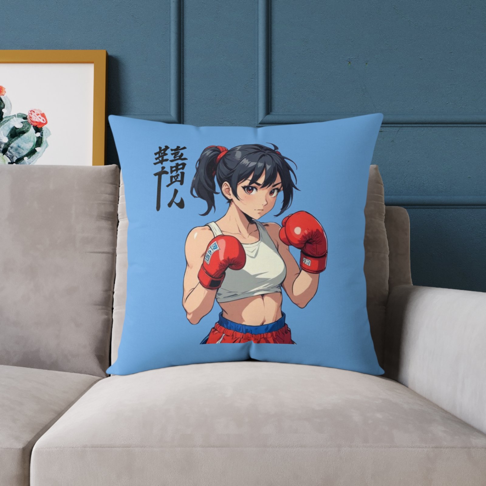 Boxing Square Poly Canvas Pillow - Image 15