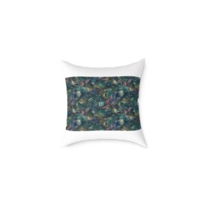 Pea cock Prin t Cushion G ift Square Poly Canvas Pillow Pea cock Prin t , G ift Cushion, Lounge Cushion, Bedroom Cushion, Cushion G ift , ,