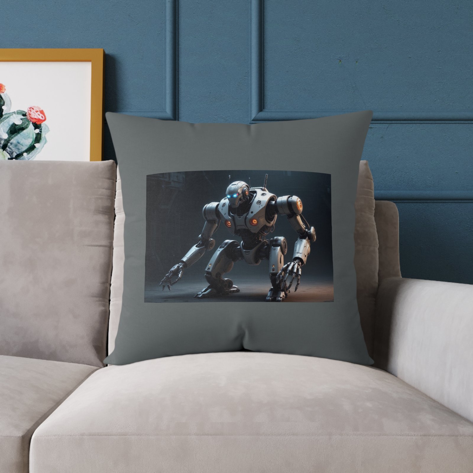 Robot Square Poly Canvas Pillow - Image 15