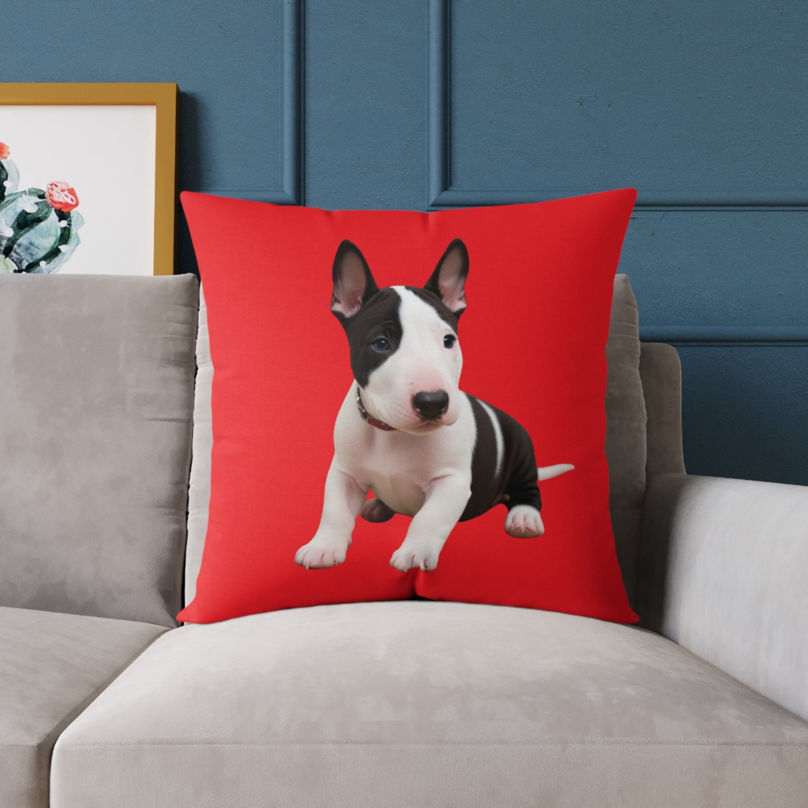 English Bull Terrier Square Poly Canvas Pillow - Image 15