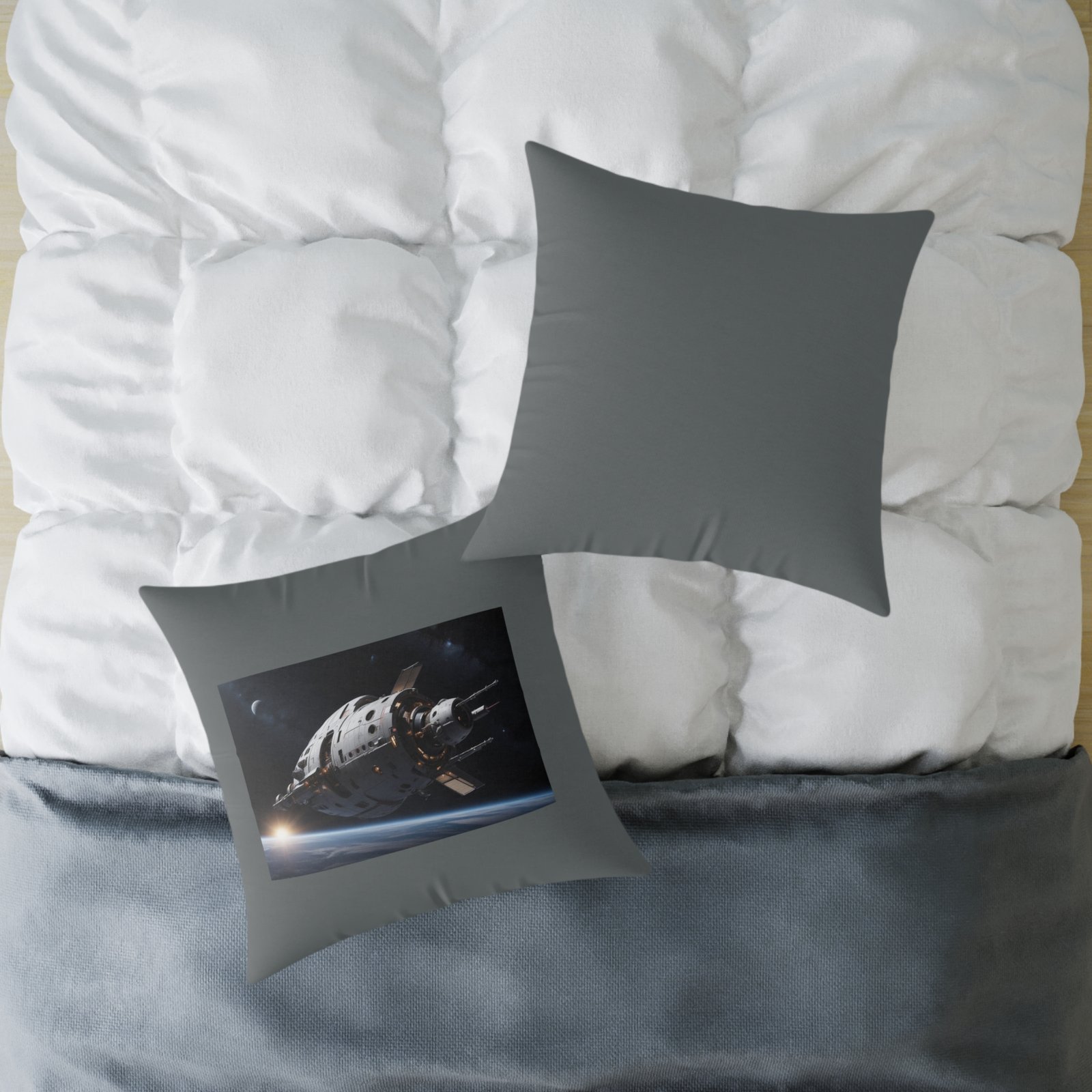 Space Ship Square Poly Canvas Pillow - Image 16