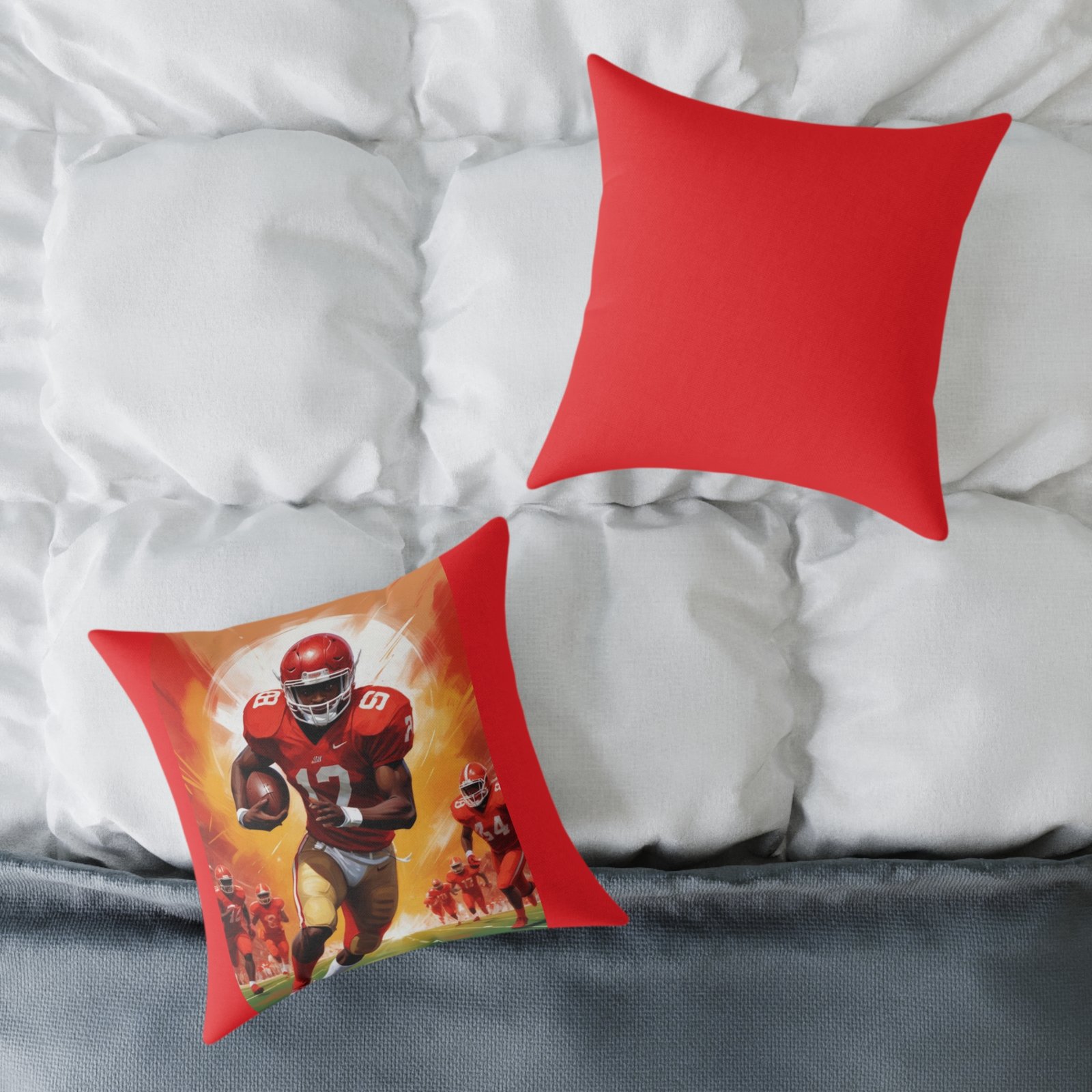 American Football Square Poly Canvas Pillow - Image 8