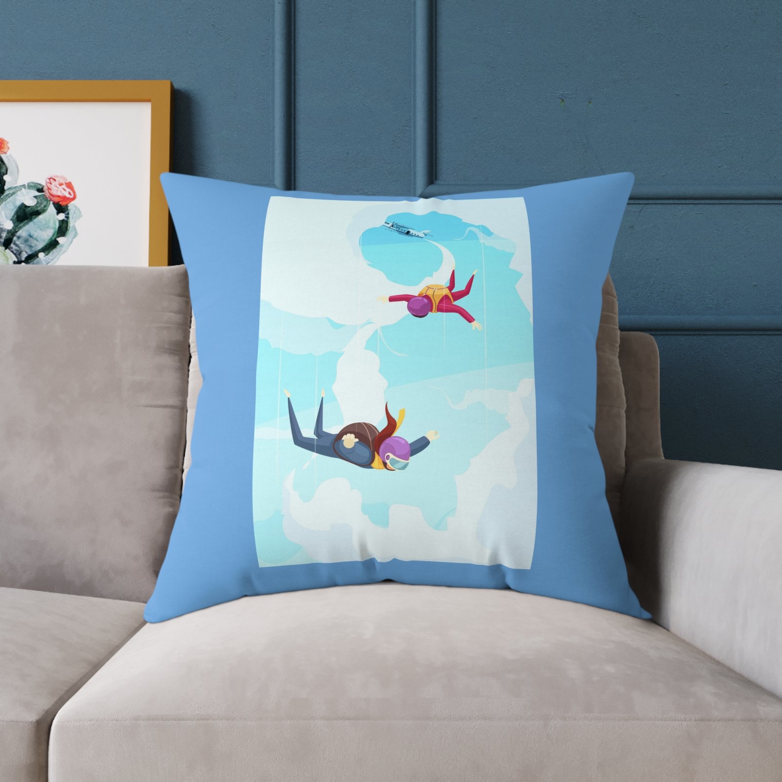 Parachuters Square Poly Canvas Pillow - Image 19