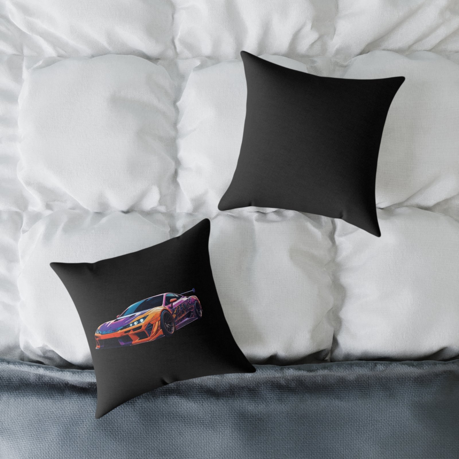 Fast Car Design Square Poly Canvas Pillow - Image 4