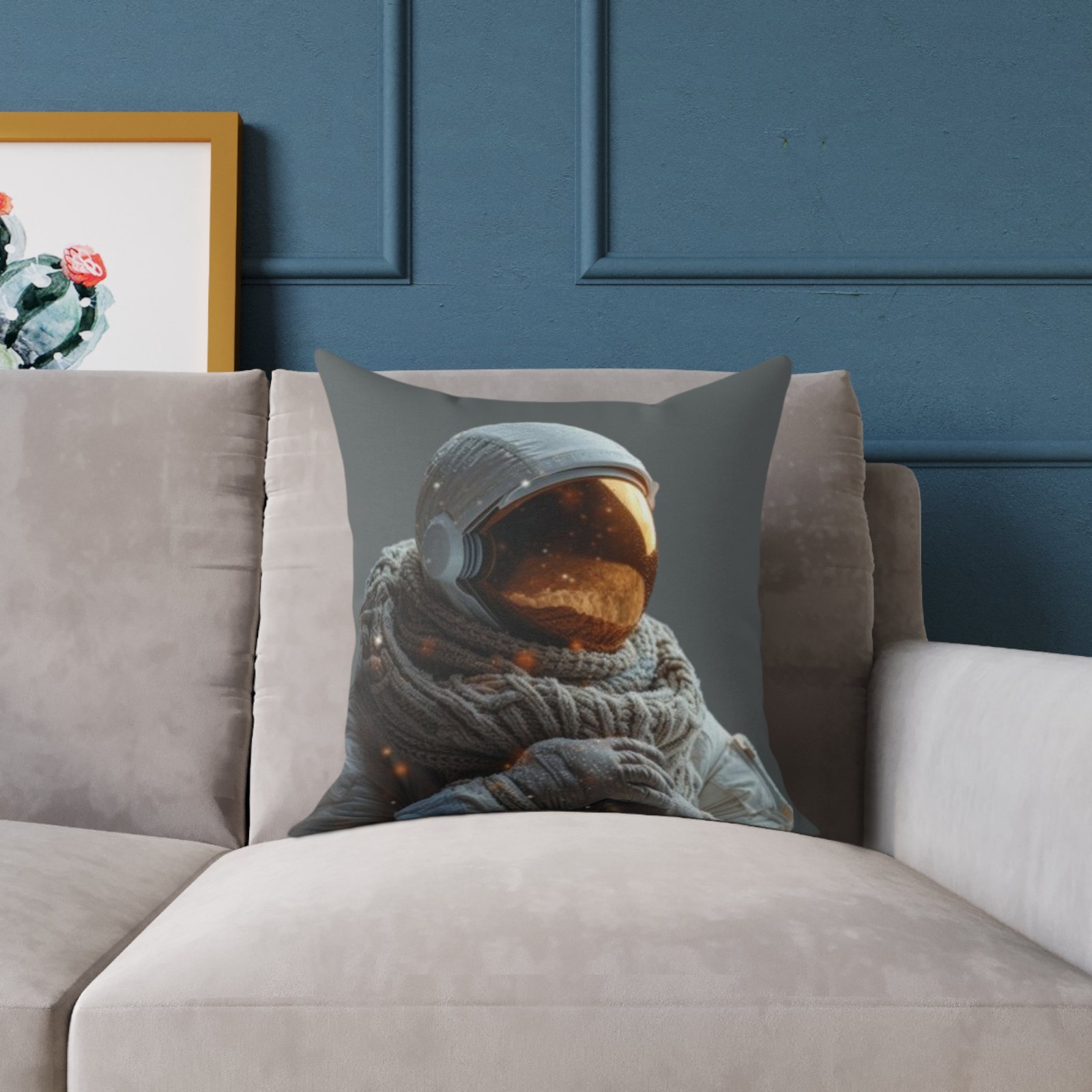 Astronaut Square Poly Canvas Pillow - Image 7