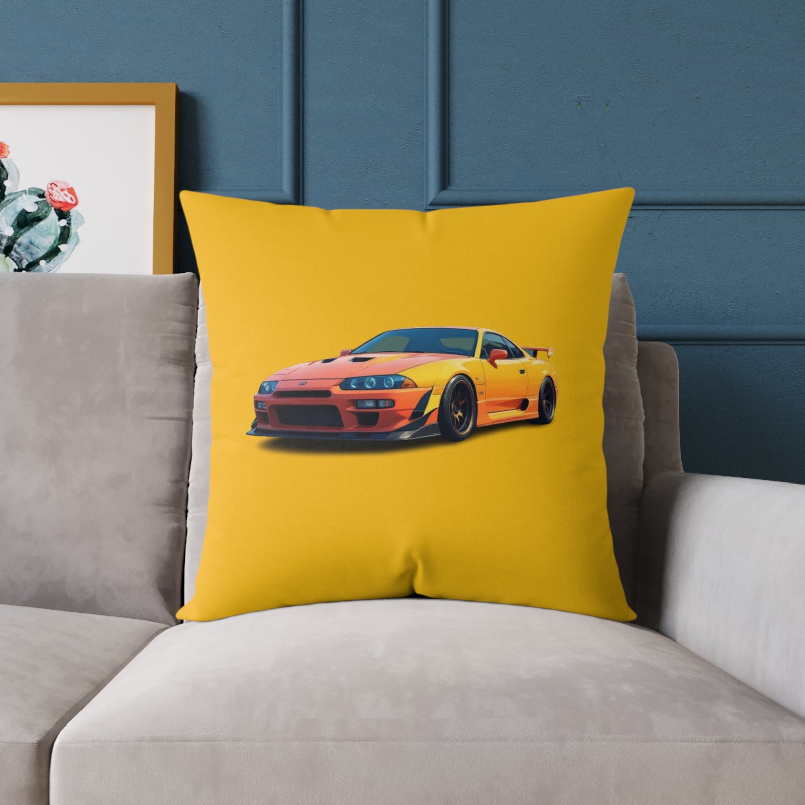 Fast Car Design Square Poly Canvas Pillow - Image 15