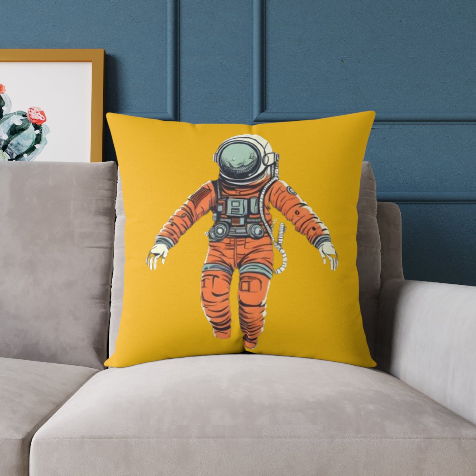 Astronaut Square Poly Canvas Pillow - Image 15
