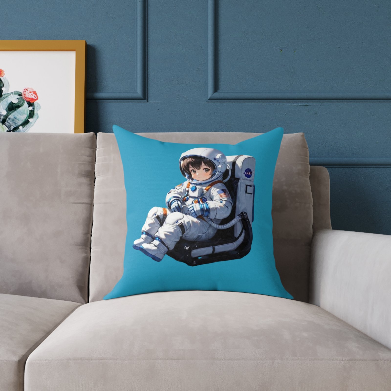 Astronaut Square Poly Canvas Pillow - Image 7